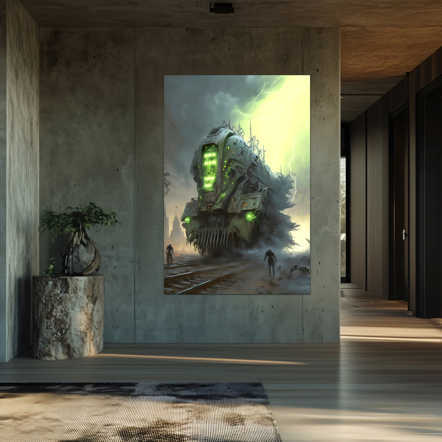 Zombie Train Poster – The Wraithcore Necrohauler | Awe-Inspiring Wall Art for Sci-Fi & Fantasy Train Enthusiasts | Unique and Exclusive Artwork