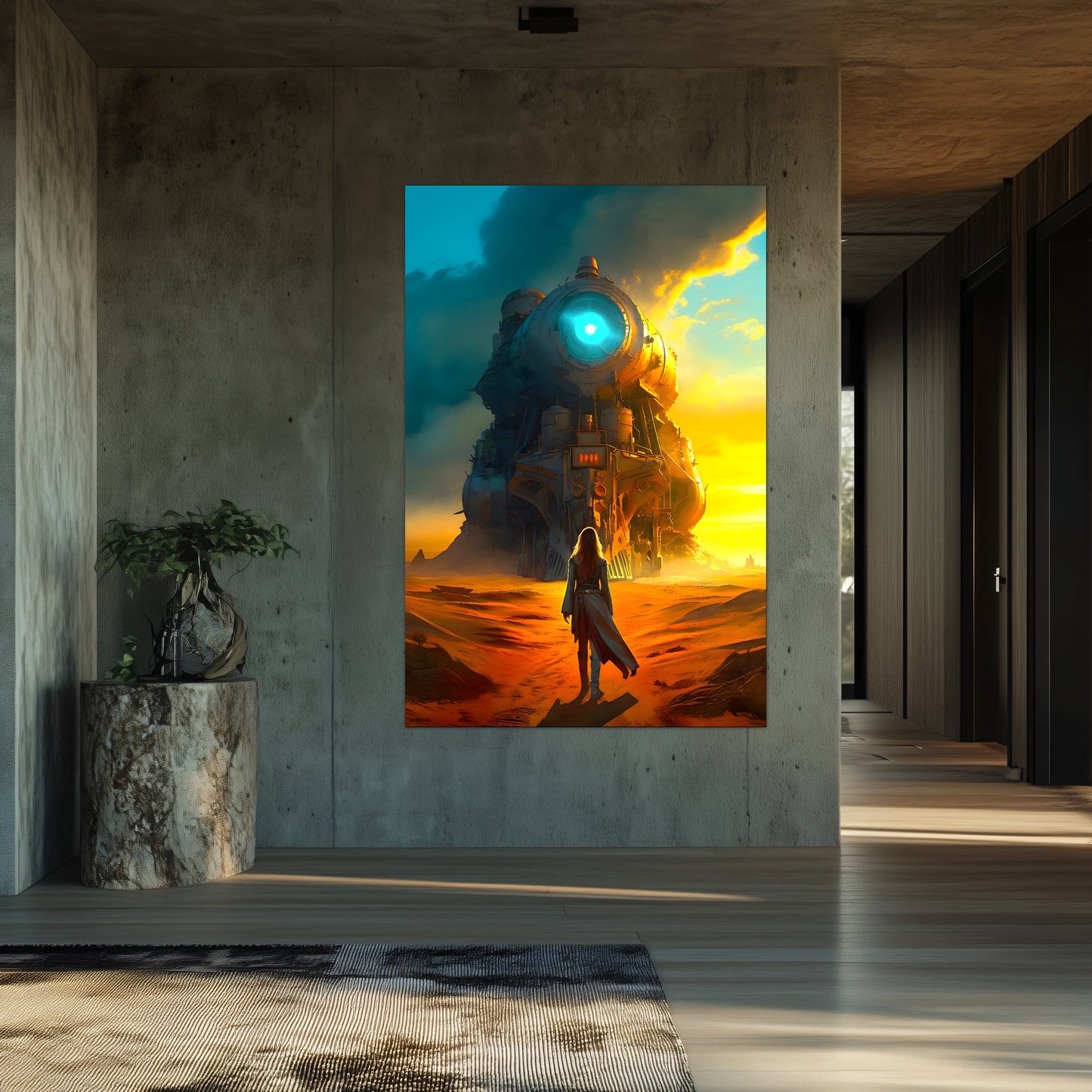 Steampunk Train Poster – Lost Ark | Awe-Inspiring Wall Art for Sci-Fi & Fantasy Train Enthusiasts | Unique and Exclusive Artwork