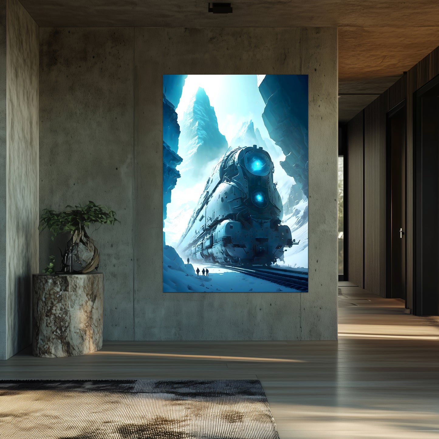 Post-Apocalyptic Train Poster – Icebreaker | Awe-Inspiring Wall Art for Sci-Fi & Fantasy Train Enthusiasts | Unique and Exclusive Artwork