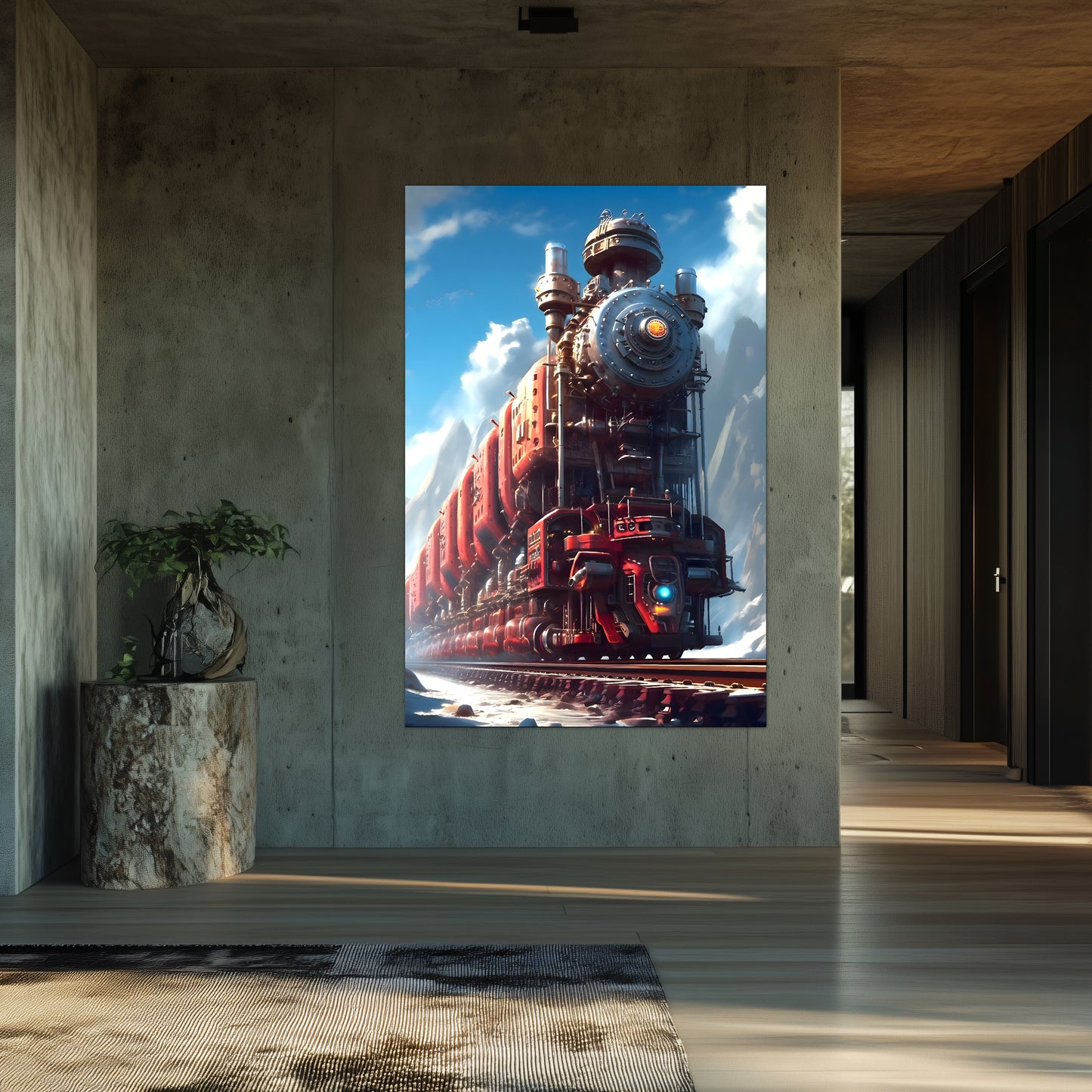 Post-Apocalyptic Train Poster – Colonial Colossus | Awe-Inspiring Wall Art for Sci-Fi & Fantasy Train Enthusiasts | Unique and Exclusive Artwork