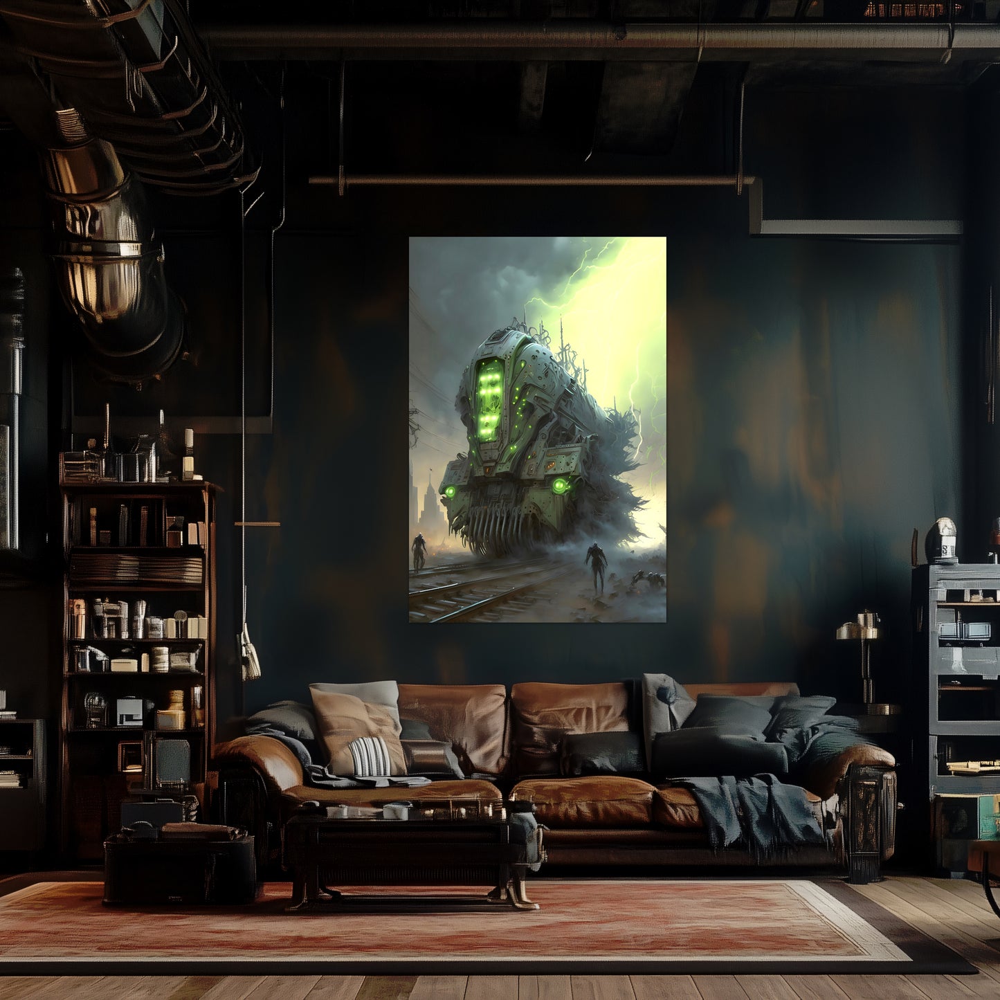 Zombie Train Poster – The Wraithcore Necrohauler | Awe-Inspiring Wall Art for Sci-Fi & Fantasy Train Enthusiasts | Unique and Exclusive Artwork