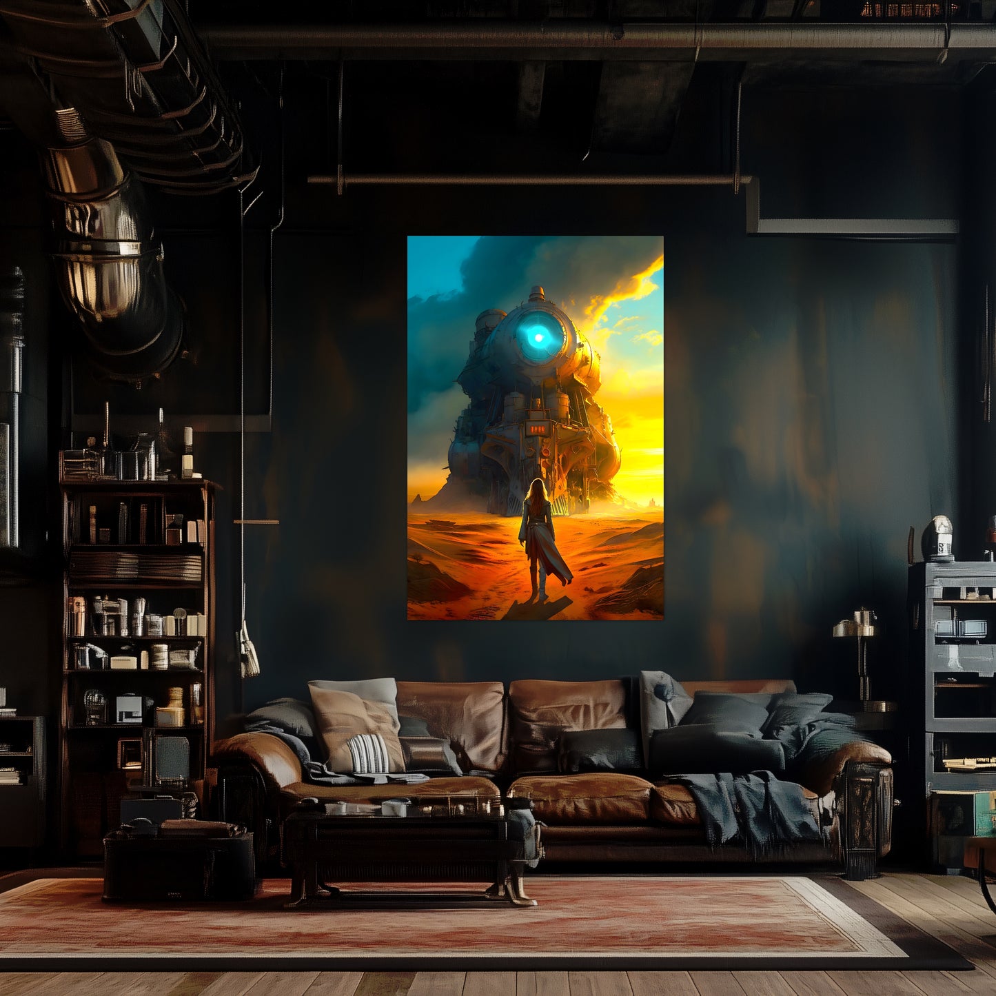 Steampunk Train Poster – Lost Ark | Awe-Inspiring Wall Art for Sci-Fi & Fantasy Train Enthusiasts | Unique and Exclusive Artwork