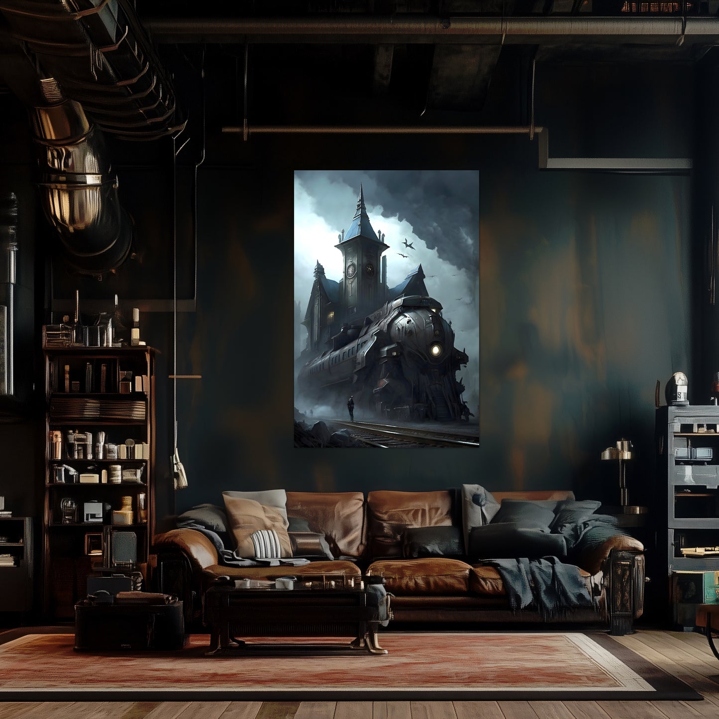 Fantasy Train Poster – Darkmist Phantom | Awe-Inspiring Wall Art for Sci-Fi & Fantasy Train Enthusiasts | Unique and Exclusive Artwork