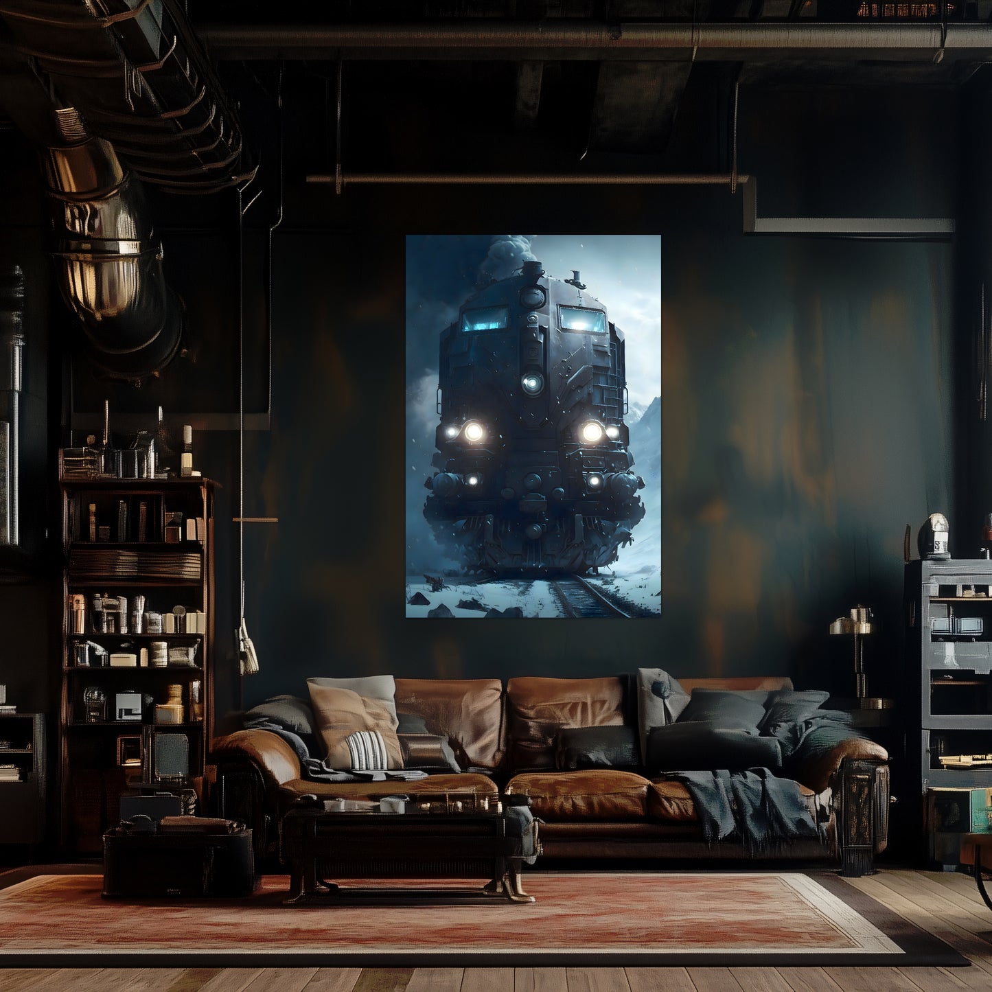 Diesel Train Poster – Frostbreaker Jugger | Awe-Inspiring Wall Art for Sci-Fi & Fantasy Train Enthusiasts | Unique and Exclusive Artwork