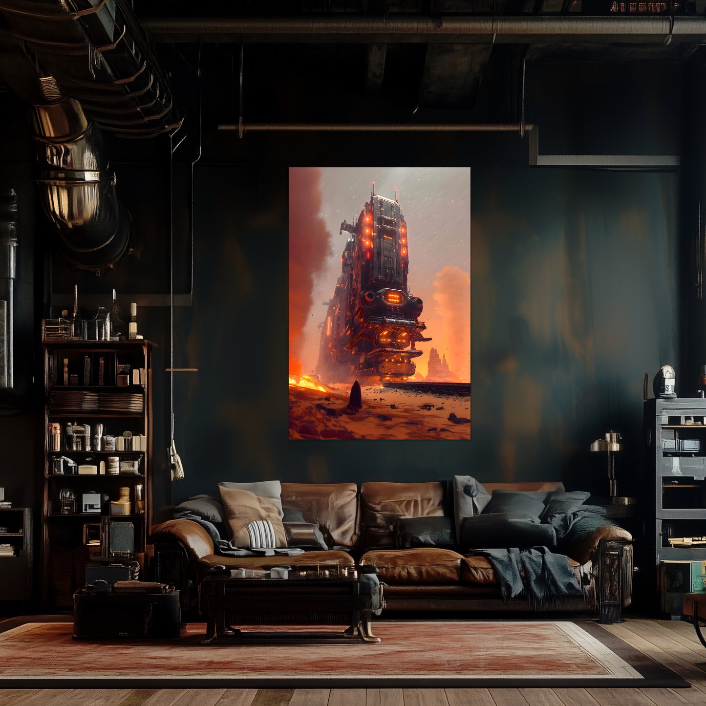 Wasteland Train Poster – Last Nomad | Awe-Inspiring Wall Art for Sci-Fi & Fantasy Train Enthusiasts | Unique and Exclusive Artwork