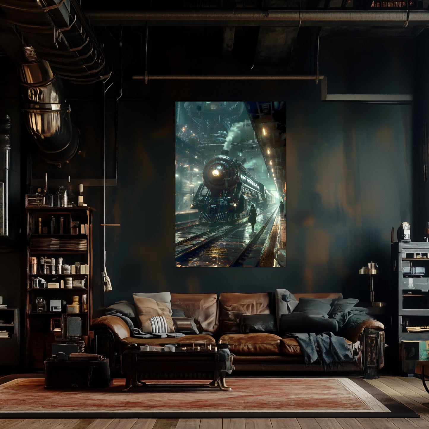Dystopia Train Poster – Stellar Odyssey | Awe-Inspiring Wall Art for Sci-Fi & Fantasy Train Enthusiasts | Unique and Exclusive Artwork