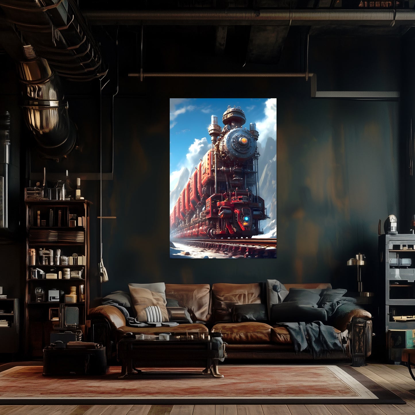 Post-Apocalyptic Train Poster – Colonial Colossus | Awe-Inspiring Wall Art for Sci-Fi & Fantasy Train Enthusiasts | Unique and Exclusive Artwork