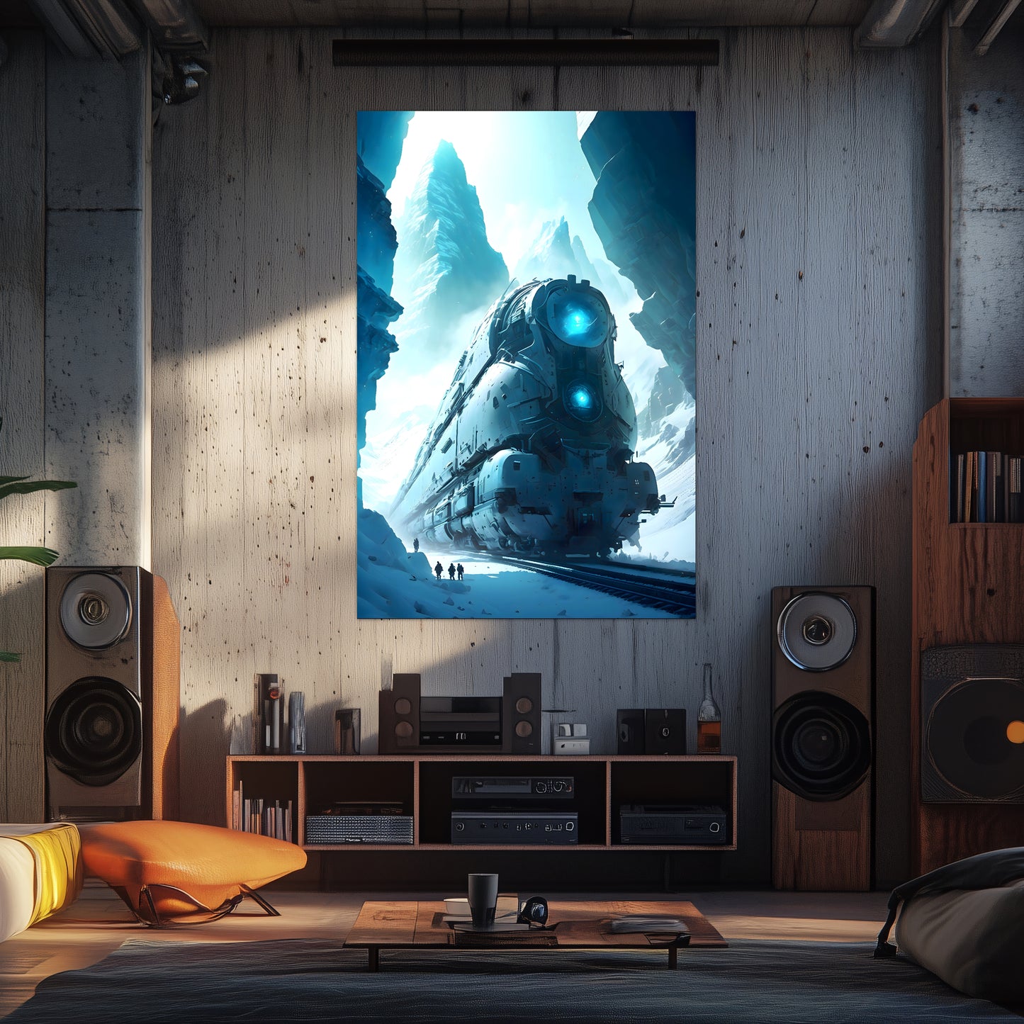Post-Apocalyptic Train Poster – Icebreaker | Awe-Inspiring Wall Art for Sci-Fi & Fantasy Train Enthusiasts | Unique and Exclusive Artwork