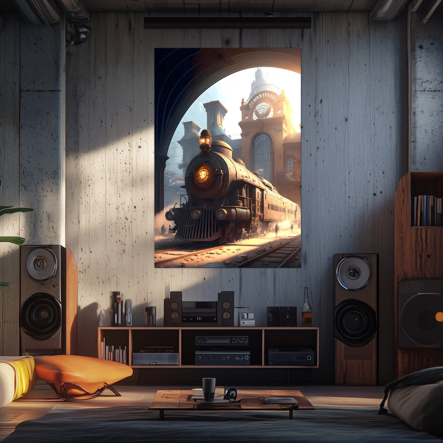 Steampunk Train Poster – Metropolitan Grandliner | Awe-Inspiring Wall Art for Sci-Fi & Fantasy Train Enthusiasts | Unique and Exclusive Artwork