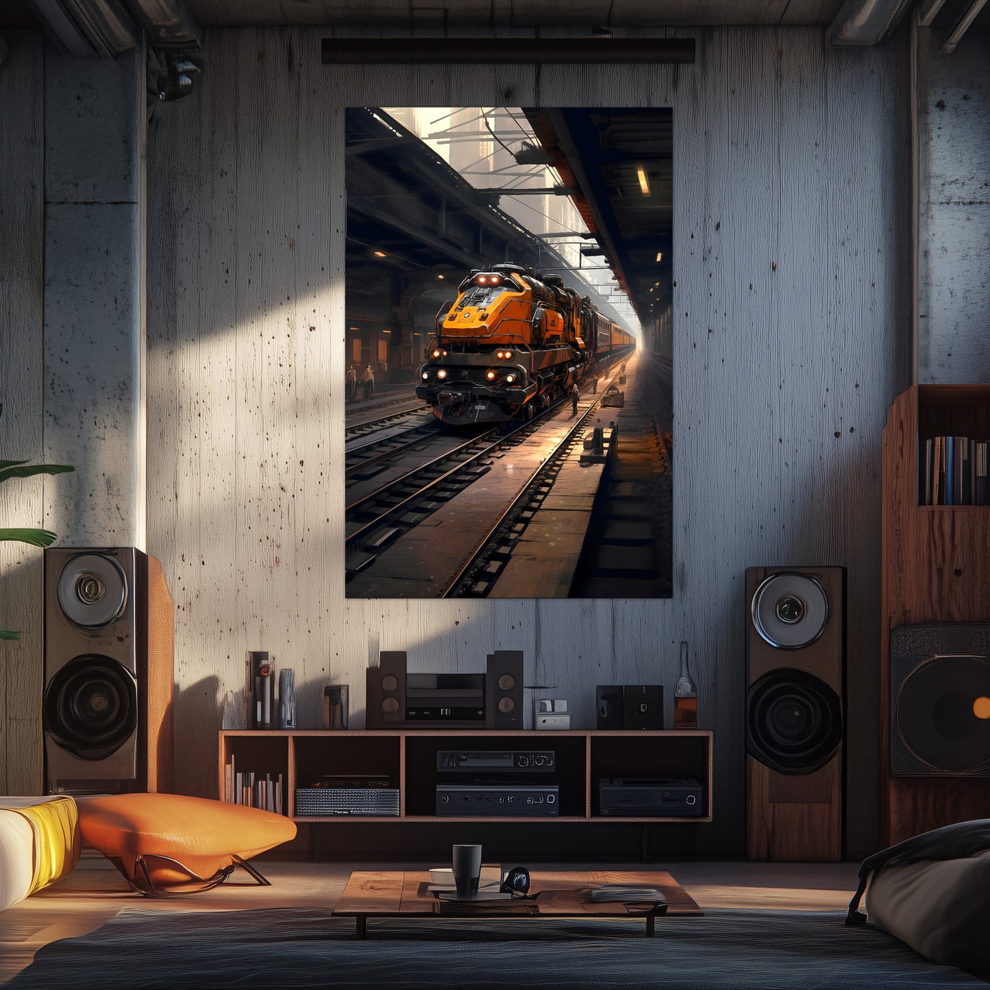 Diesel Train Poster – Blazerush Hauler | Awe-Inspiring Wall Art for Sci-Fi & Fantasy Train Enthusiasts | Unique and Exclusive Artwork