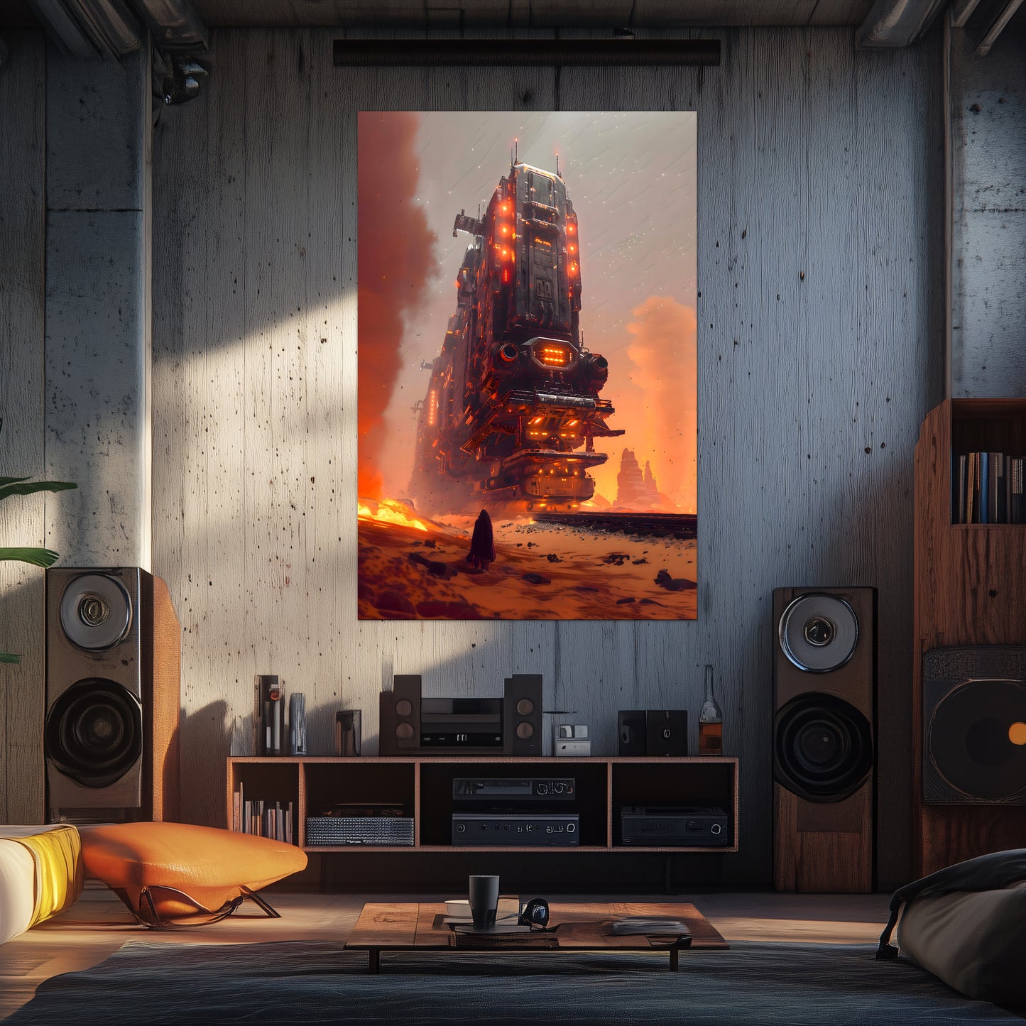 Wasteland Train Poster – Last Nomad | Awe-Inspiring Wall Art for Sci-Fi & Fantasy Train Enthusiasts | Unique and Exclusive Artwork