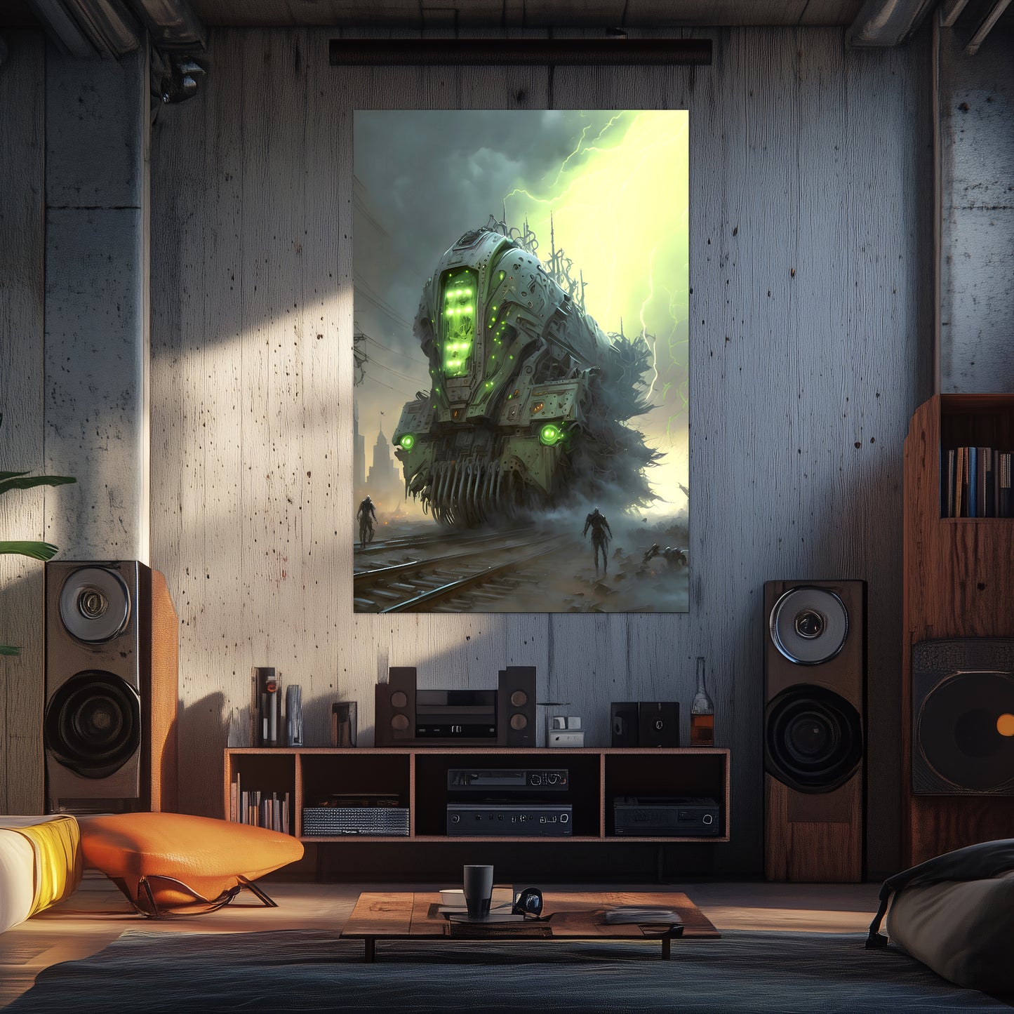 Zombie Train Poster – The Wraithcore Necrohauler | Awe-Inspiring Wall Art for Sci-Fi & Fantasy Train Enthusiasts | Unique and Exclusive Artwork