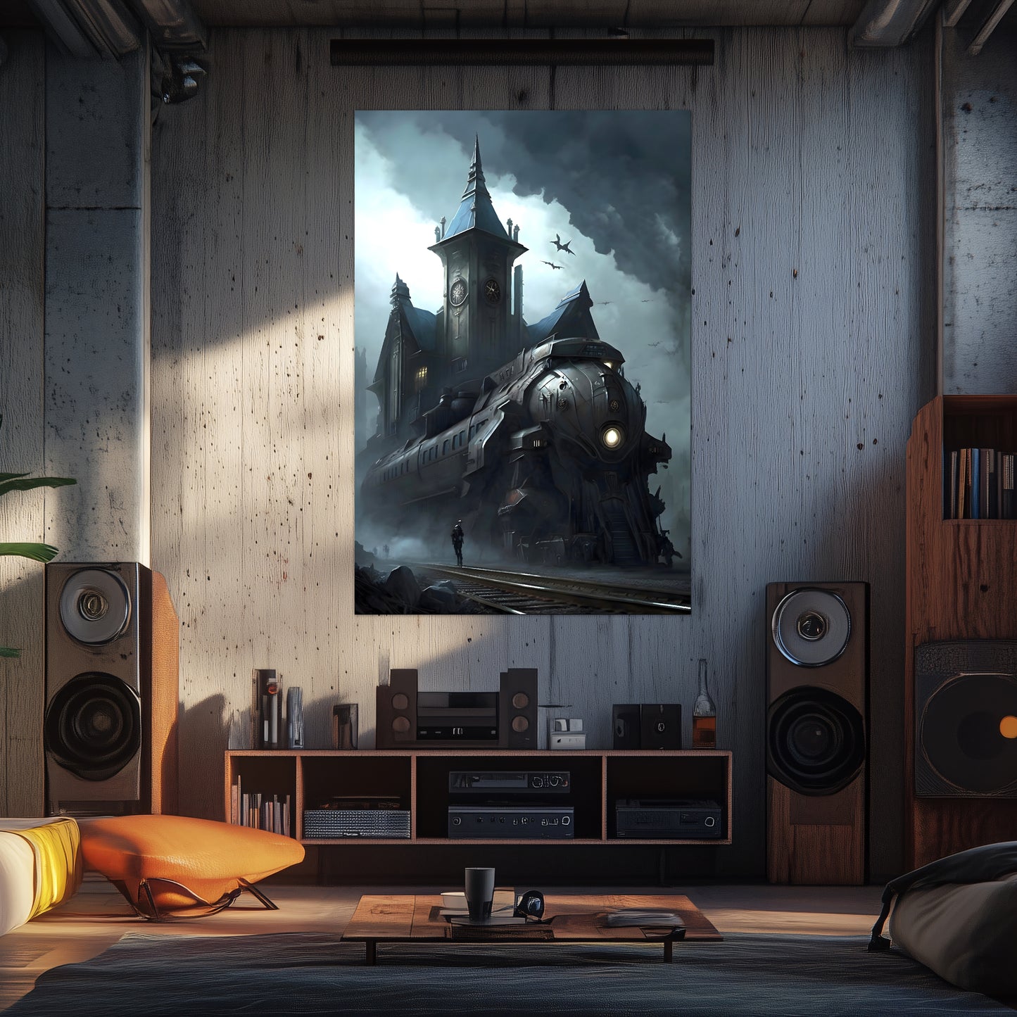Fantasy Train Poster – Darkmist Phantom | Awe-Inspiring Wall Art for Sci-Fi & Fantasy Train Enthusiasts | Unique and Exclusive Artwork