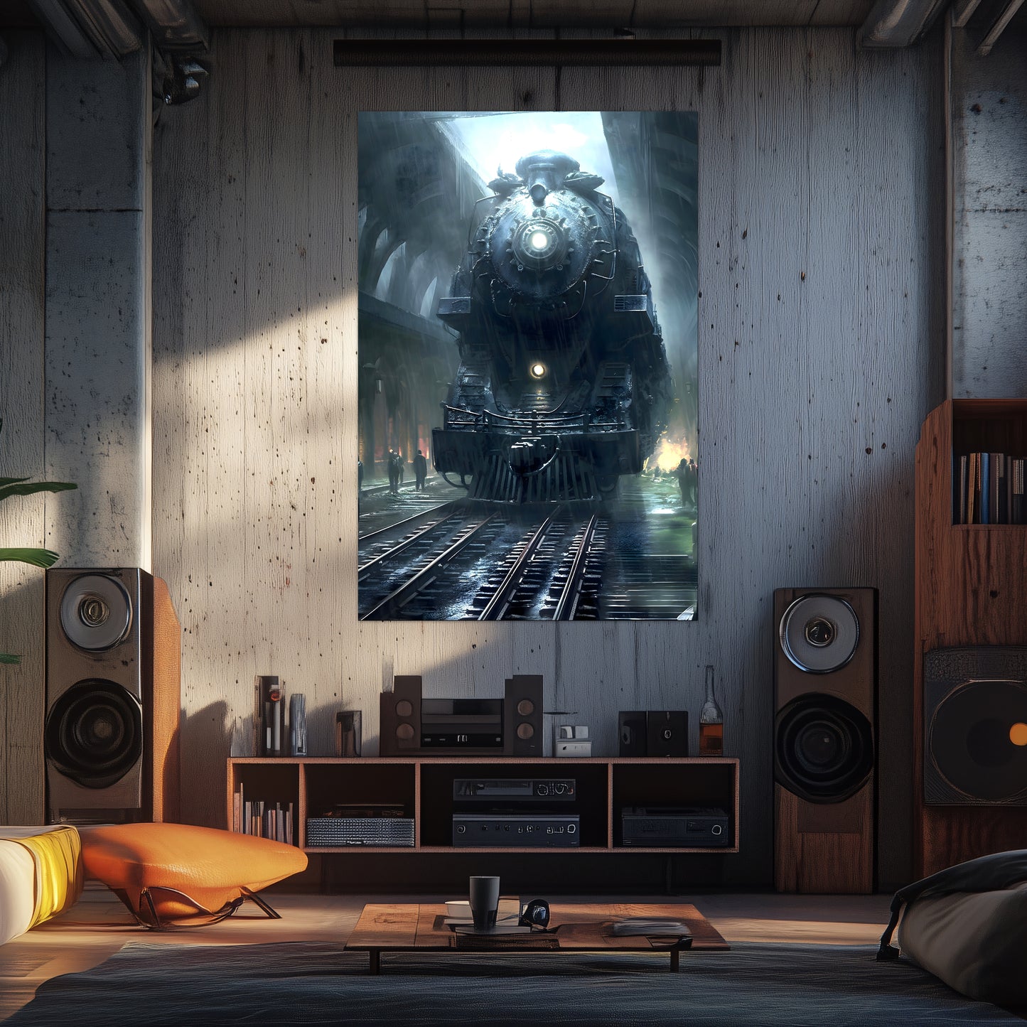 Dystopia Train Poster – SPX 4449 | Awe-Inspiring Wall Art for Sci-Fi & Fantasy Train Enthusiasts | Unique and Exclusive Artwork