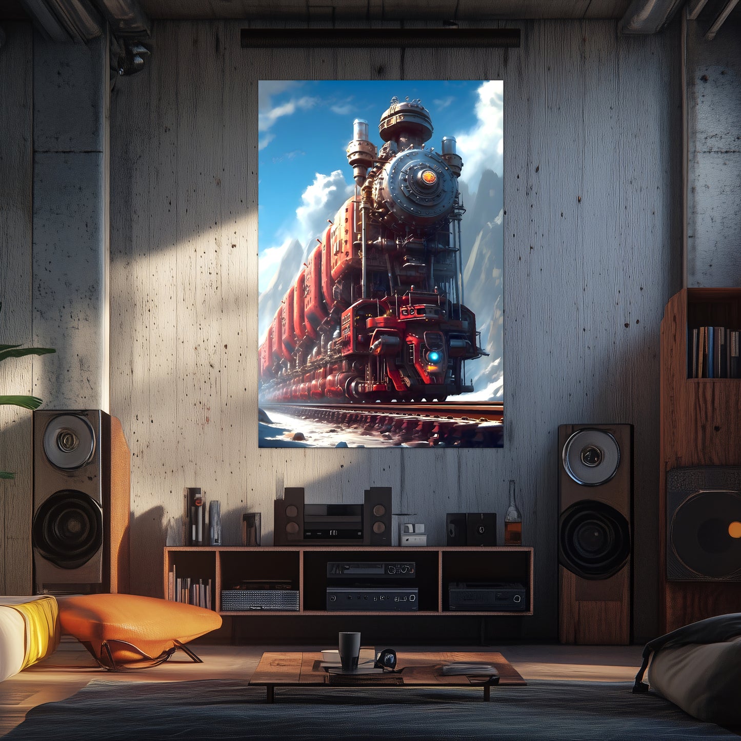 Post-Apocalyptic Train Poster – Colonial Colossus | Awe-Inspiring Wall Art for Sci-Fi & Fantasy Train Enthusiasts | Unique and Exclusive Artwork