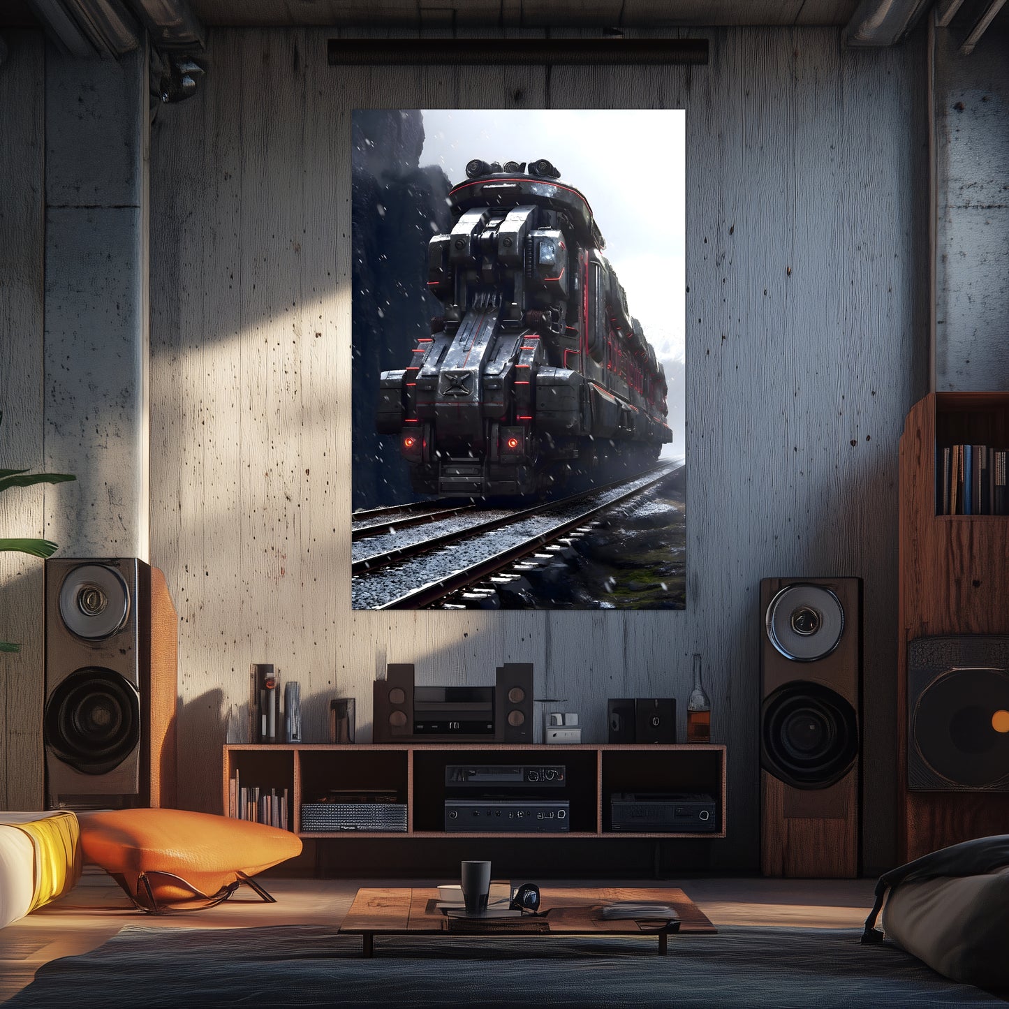 Dystopia Train Poster – Ironridge Bastion | Awe-Inspiring Wall Art for Sci-Fi & Fantasy Train Enthusiasts | Unique and Exclusive Artwork