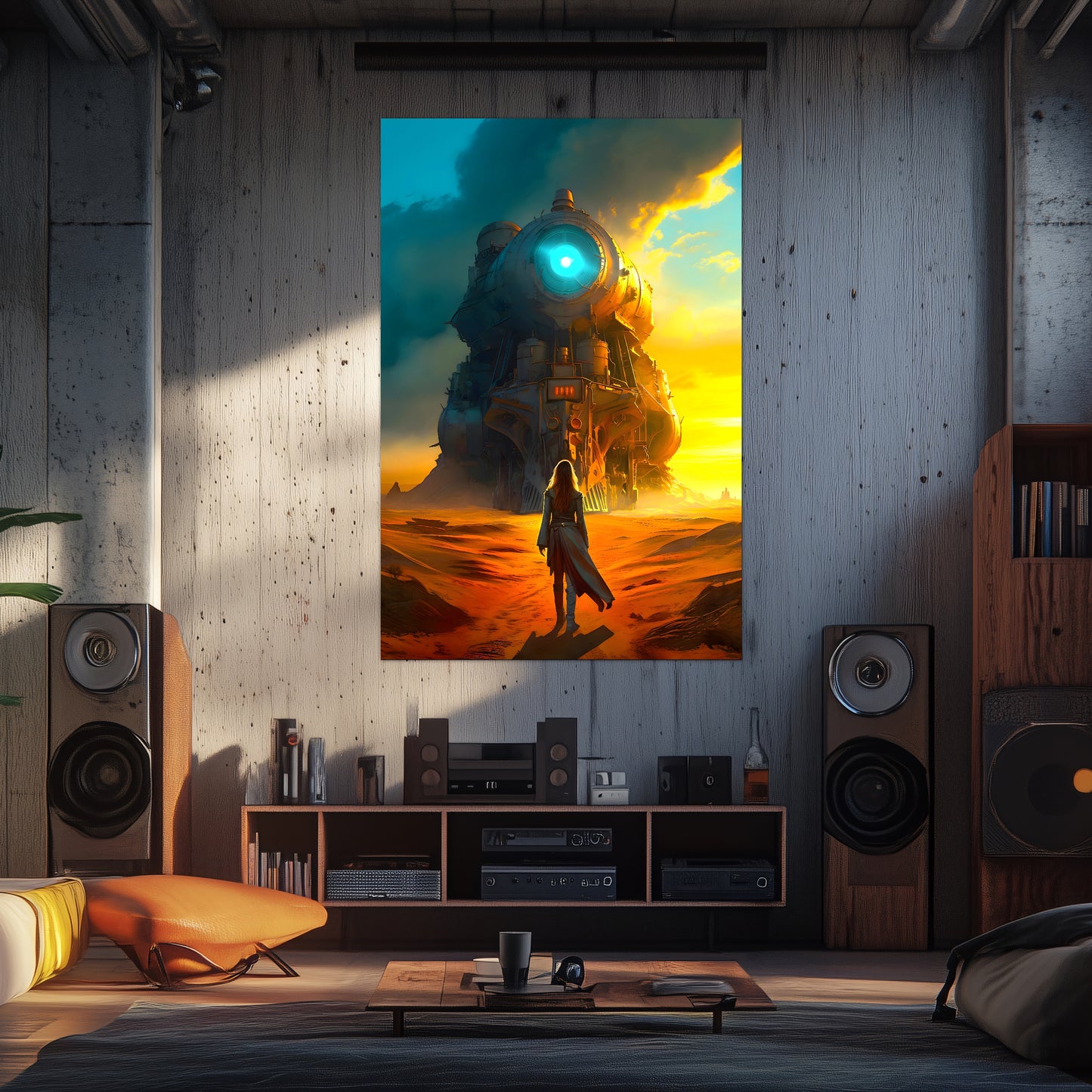 Steampunk Train Poster – Lost Ark | Awe-Inspiring Wall Art for Sci-Fi & Fantasy Train Enthusiasts | Unique and Exclusive Artwork