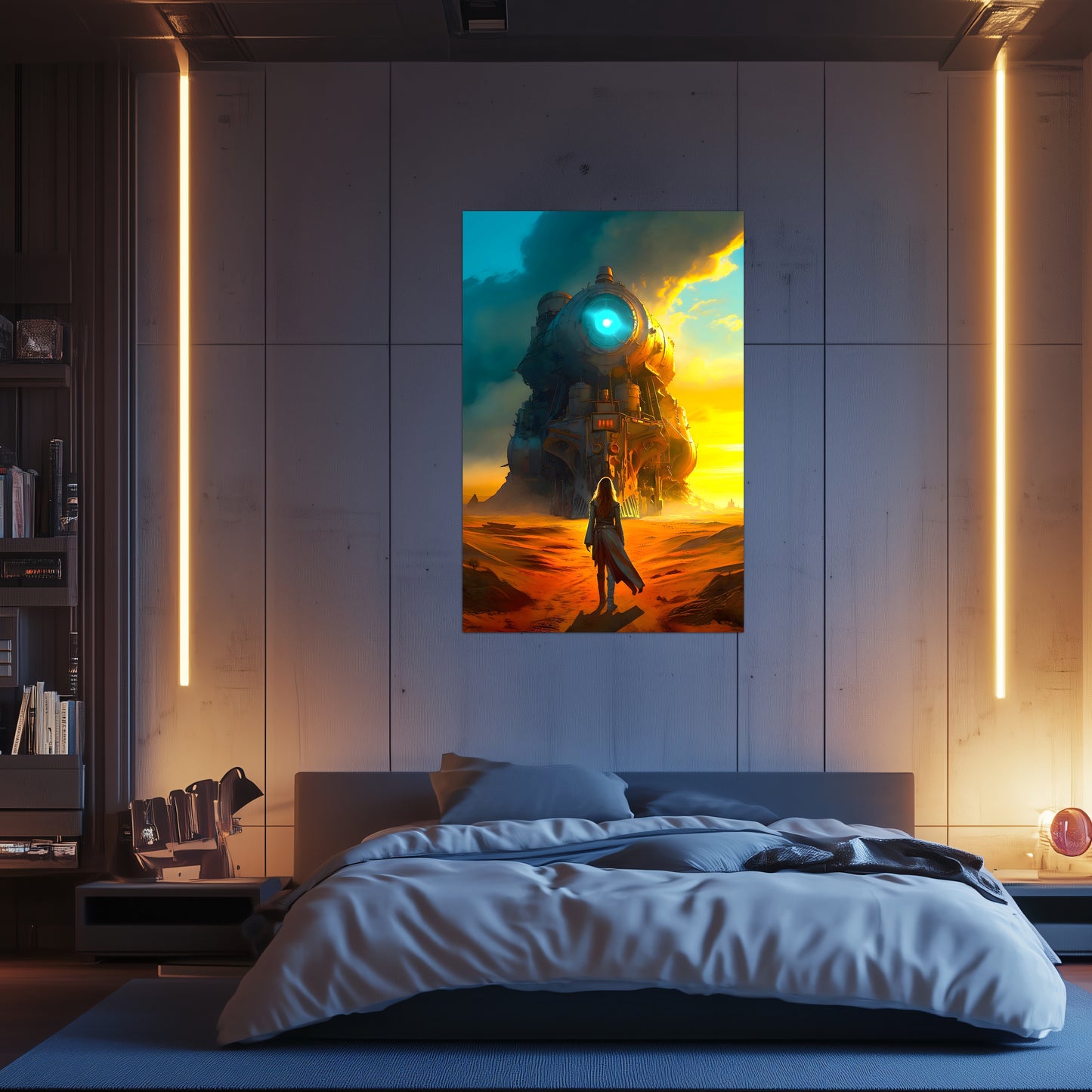 Steampunk Train Poster – Lost Ark | Awe-Inspiring Wall Art for Sci-Fi & Fantasy Train Enthusiasts | Unique and Exclusive Artwork