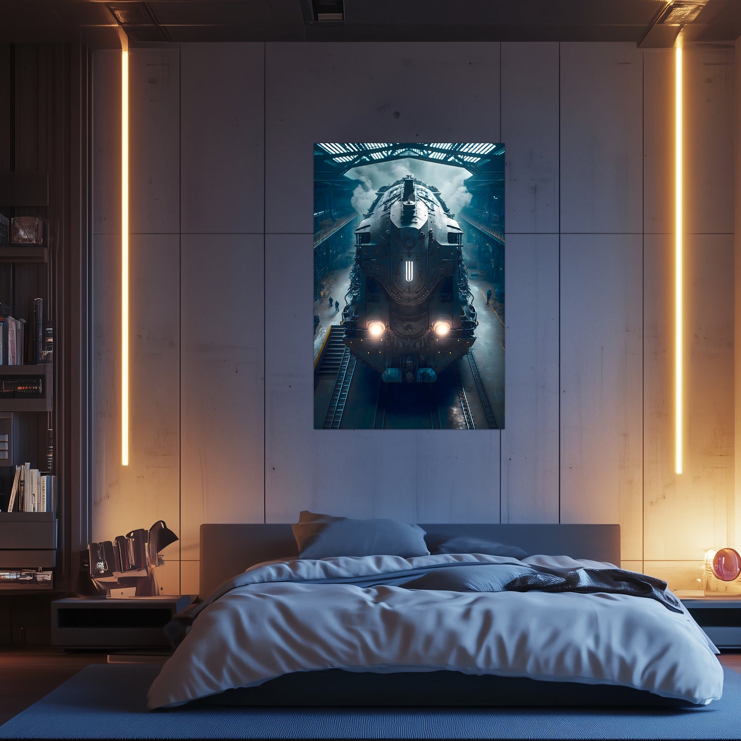 Diesel Train Poster – Rex Temporis | Awe-Inspiring Wall Art for Sci-Fi & Fantasy Train Enthusiasts | Unique and Exclusive Artwork