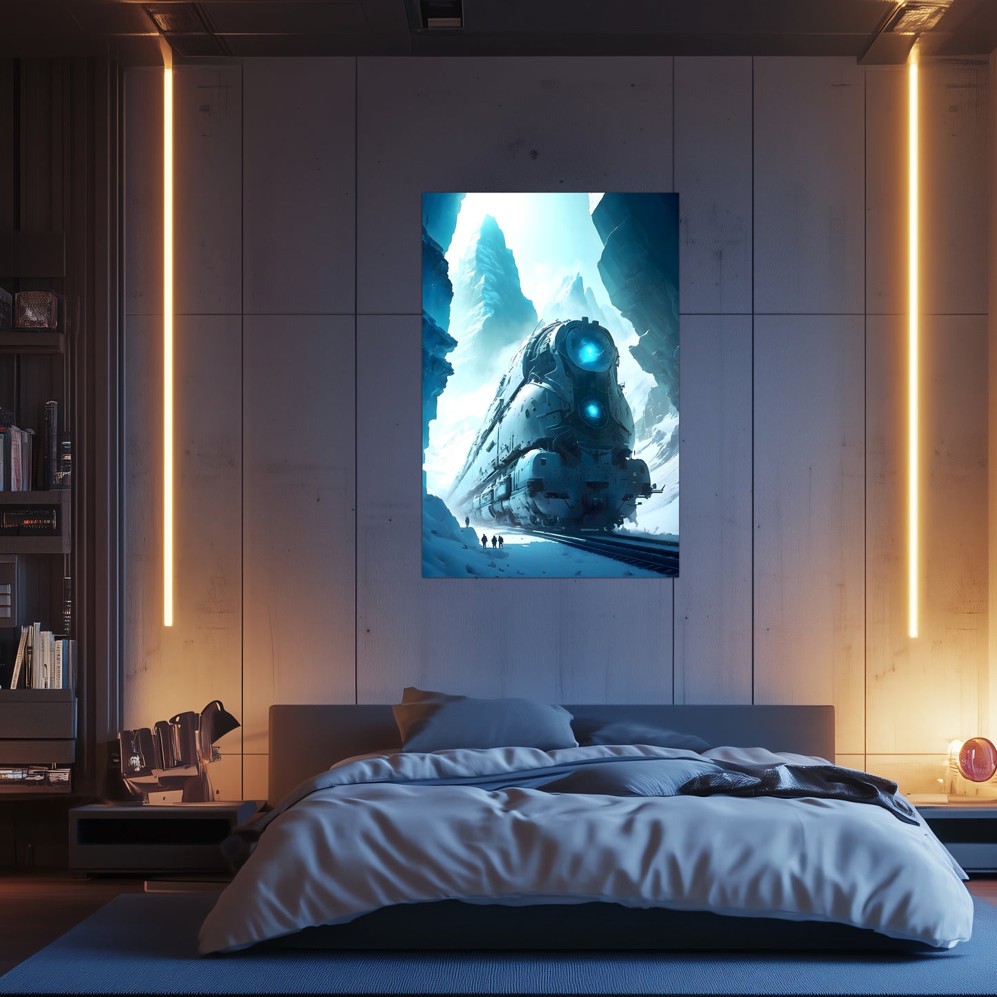Post-Apocalyptic Train Poster – Icebreaker | Awe-Inspiring Wall Art for Sci-Fi & Fantasy Train Enthusiasts | Unique and Exclusive Artwork