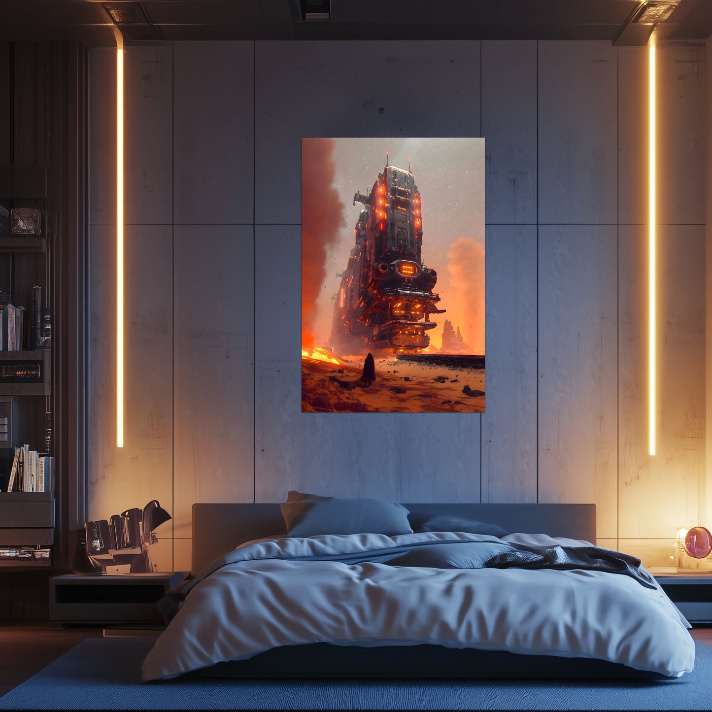 Wasteland Train Poster – Last Nomad | Awe-Inspiring Wall Art for Sci-Fi & Fantasy Train Enthusiasts | Unique and Exclusive Artwork