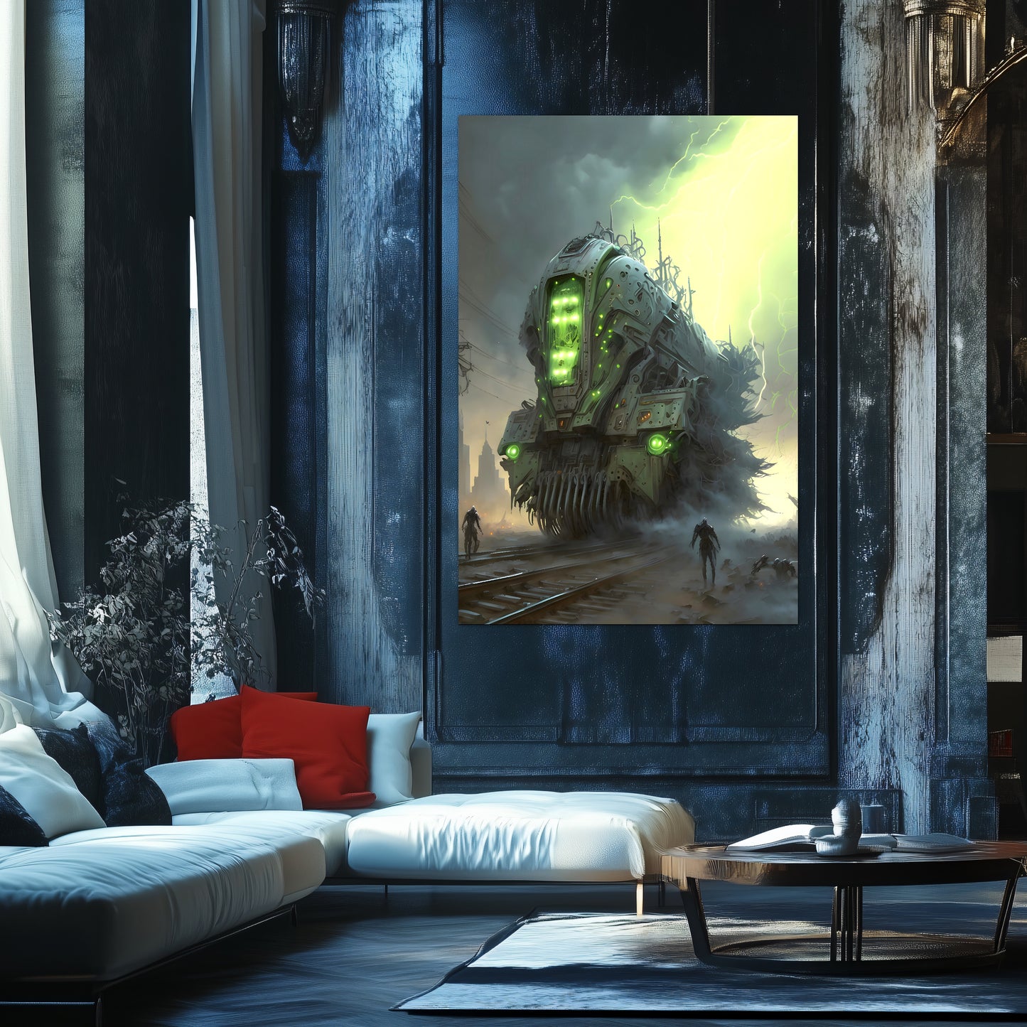 Zombie Train Poster – The Wraithcore Necrohauler | Awe-Inspiring Wall Art for Sci-Fi & Fantasy Train Enthusiasts | Unique and Exclusive Artwork