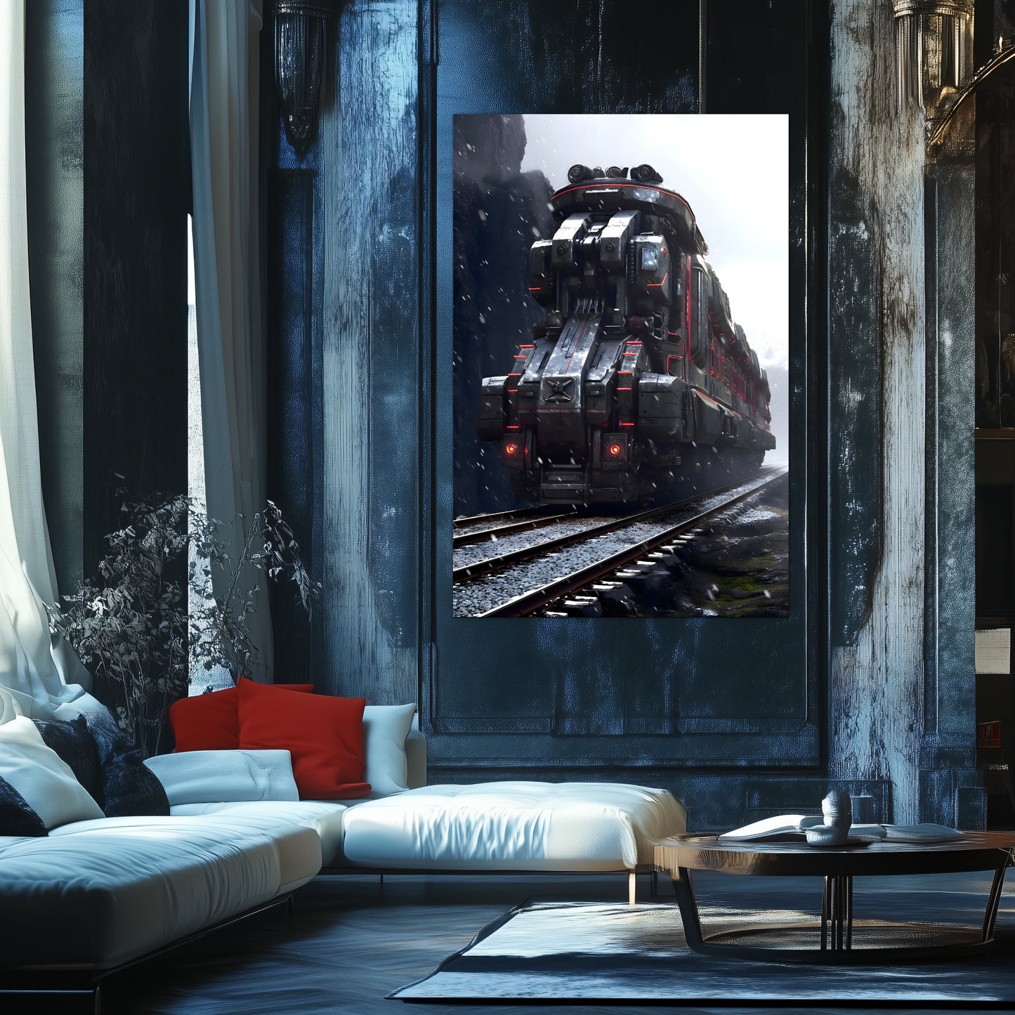 Dystopia Train Poster – Ironridge Bastion | Awe-Inspiring Wall Art for Sci-Fi & Fantasy Train Enthusiasts | Unique and Exclusive Artwork