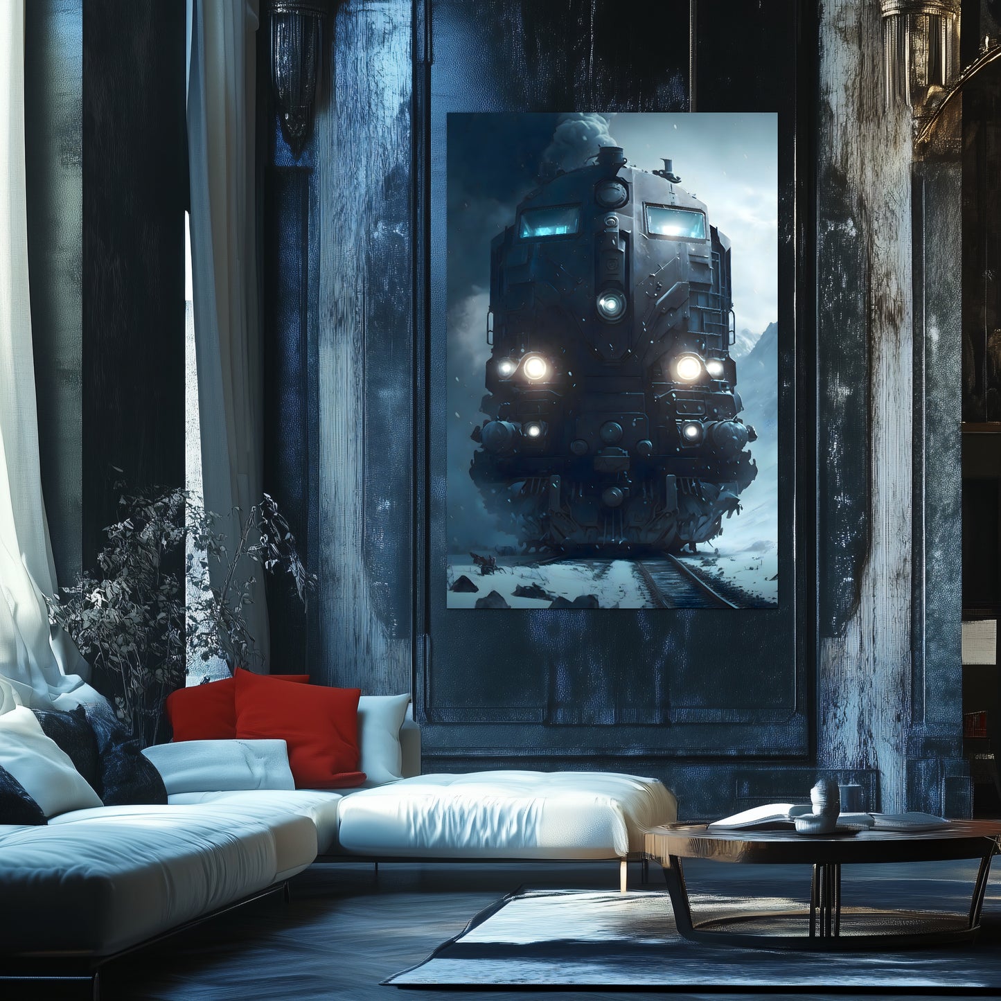 Diesel Train Poster – Frostbreaker Jugger | Awe-Inspiring Wall Art for Sci-Fi & Fantasy Train Enthusiasts | Unique and Exclusive Artwork