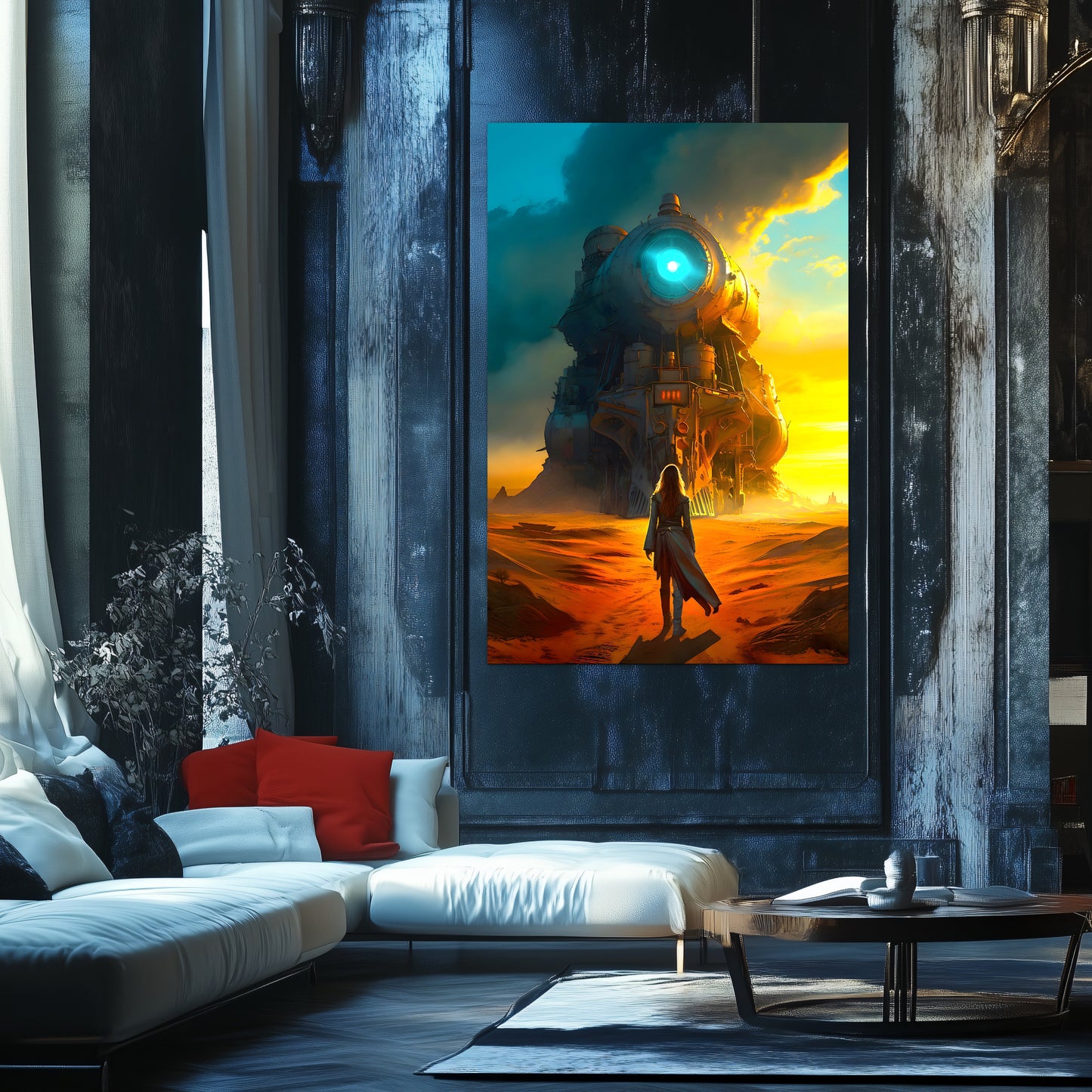 Steampunk Train Poster – Lost Ark | Awe-Inspiring Wall Art for Sci-Fi & Fantasy Train Enthusiasts | Unique and Exclusive Artwork