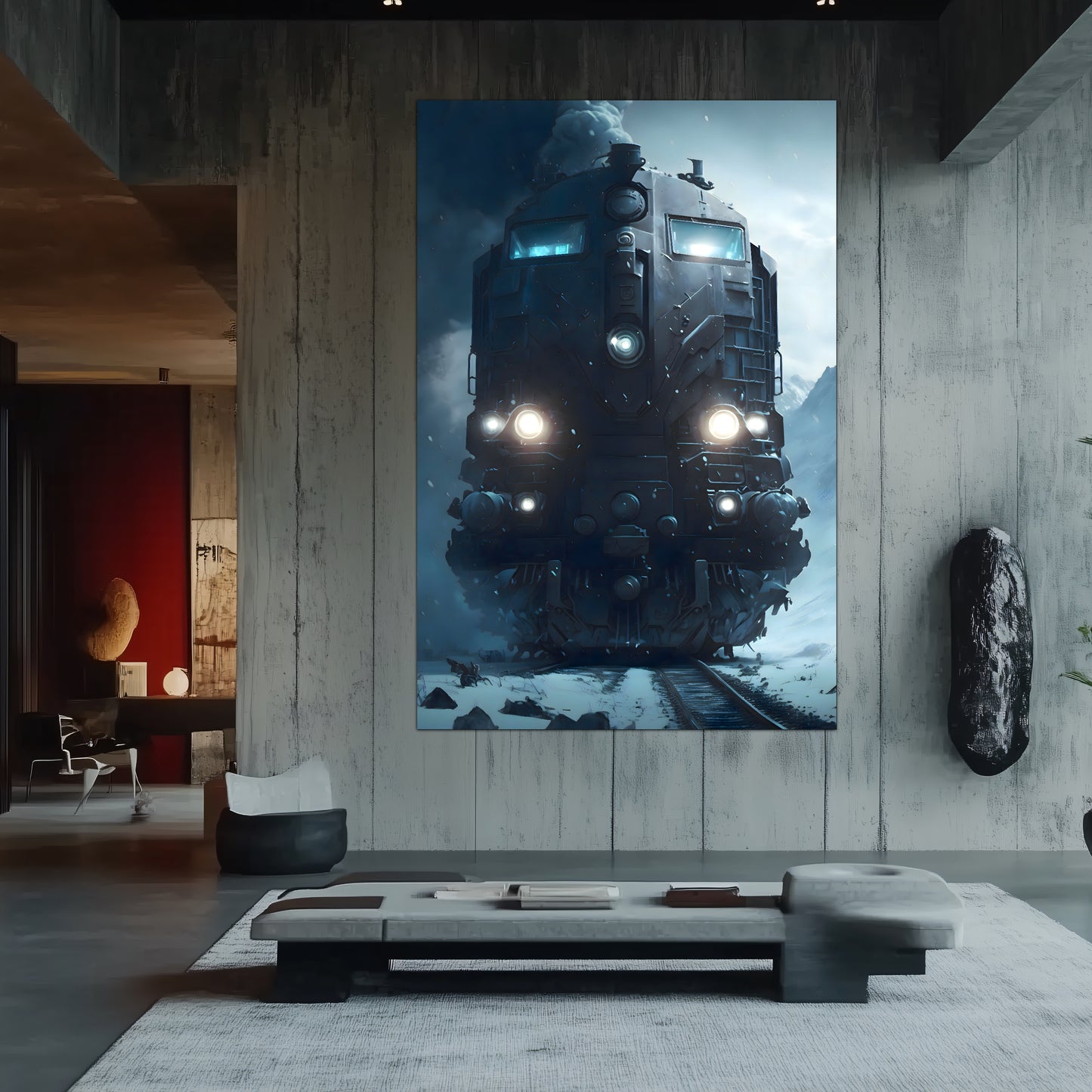 Diesel Train Poster – Frostbreaker Jugger | Awe-Inspiring Wall Art for Sci-Fi & Fantasy Train Enthusiasts | Unique and Exclusive Artwork