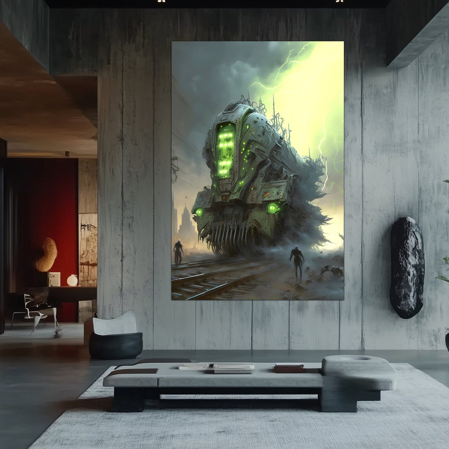 Zombie Train Poster – The Wraithcore Necrohauler | Awe-Inspiring Wall Art for Sci-Fi & Fantasy Train Enthusiasts | Unique and Exclusive Artwork
