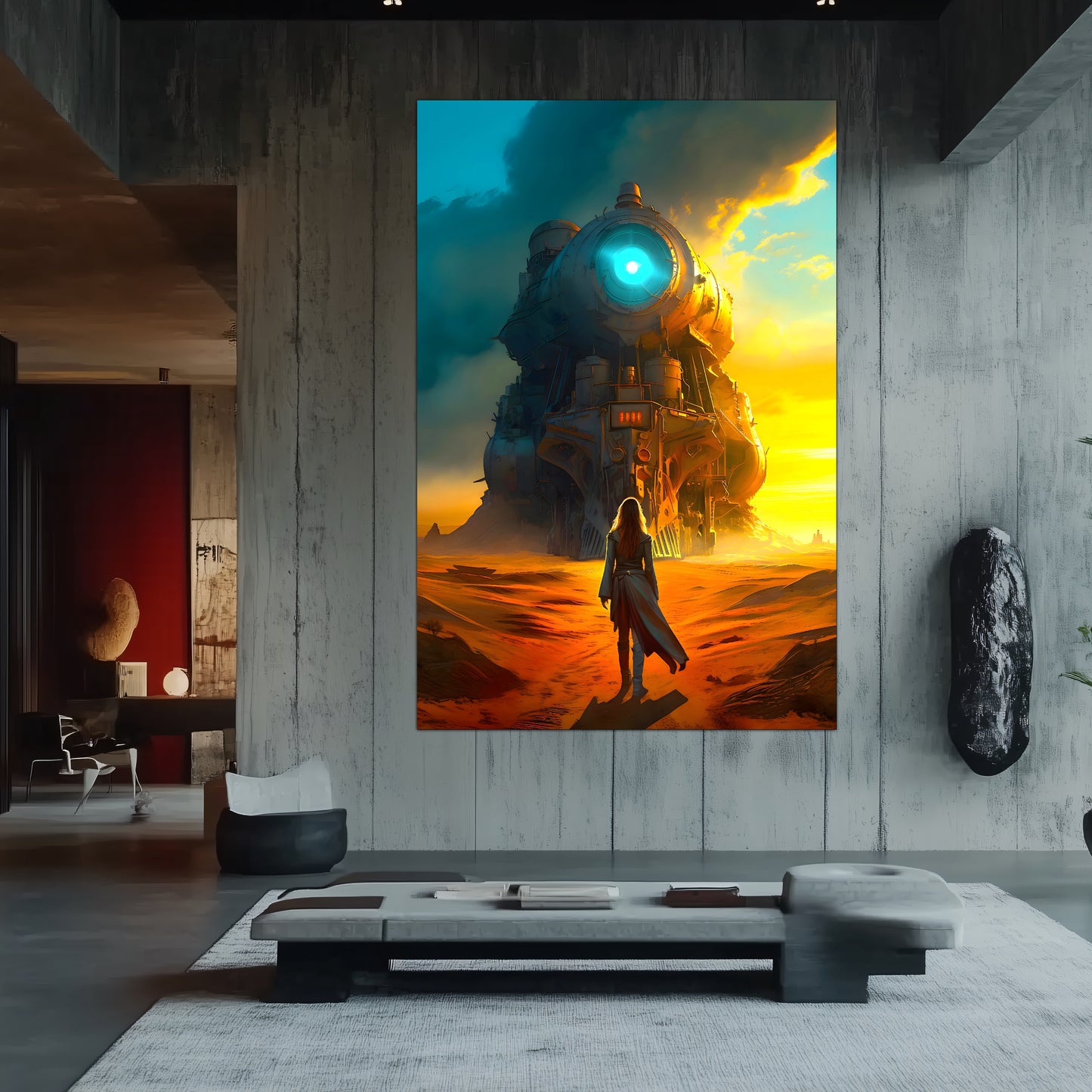 Steampunk Train Poster – Lost Ark | Awe-Inspiring Wall Art for Sci-Fi & Fantasy Train Enthusiasts | Unique and Exclusive Artwork
