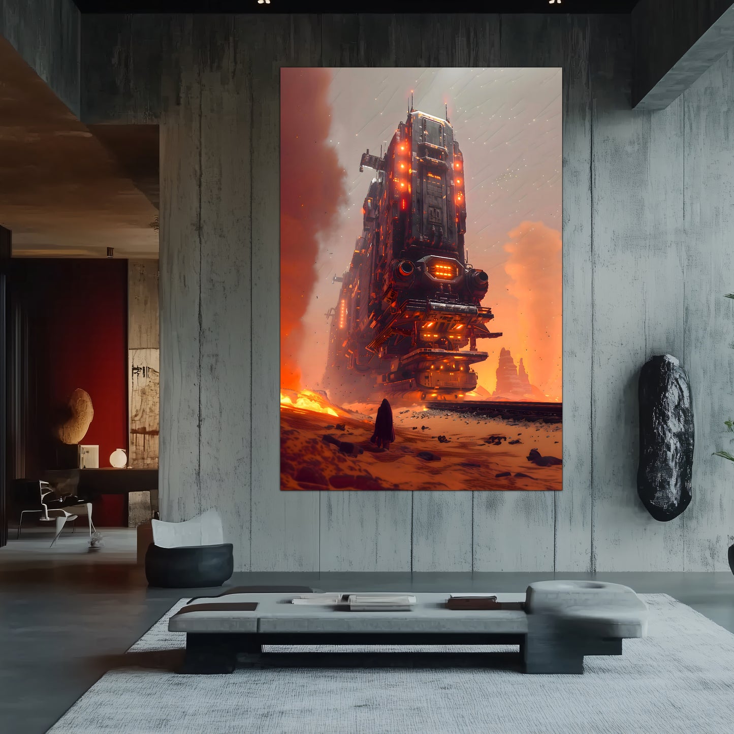 Wasteland Train Poster – Last Nomad | Awe-Inspiring Wall Art for Sci-Fi & Fantasy Train Enthusiasts | Unique and Exclusive Artwork