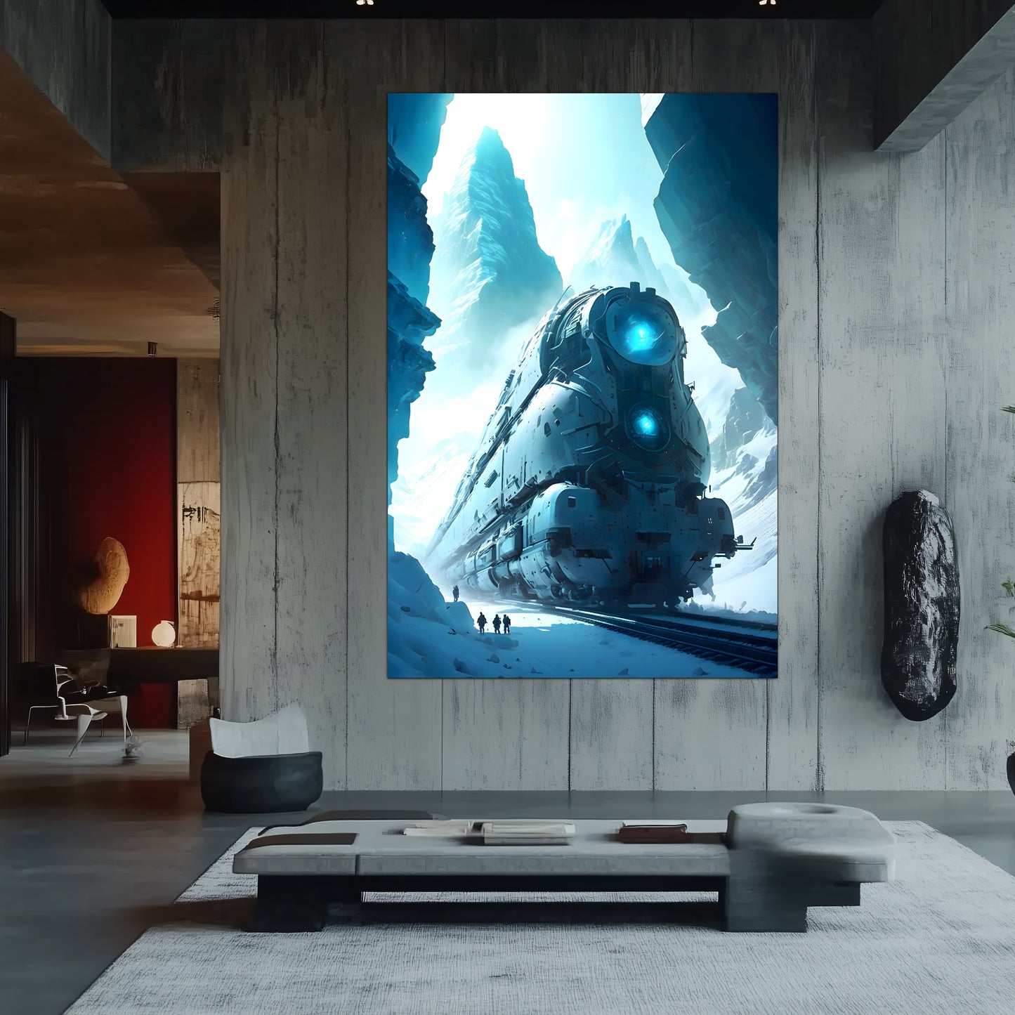 Post-Apocalyptic Train Poster – Icebreaker | Awe-Inspiring Wall Art for Sci-Fi & Fantasy Train Enthusiasts | Unique and Exclusive Artwork