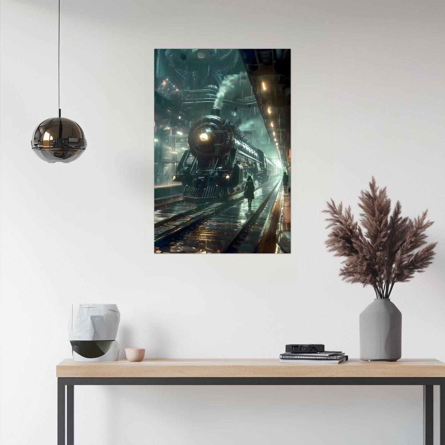 Dystopia Train Poster – Stellar Odyssey | Awe-Inspiring Wall Art for Sci-Fi & Fantasy Train Enthusiasts | Unique and Exclusive Artwork