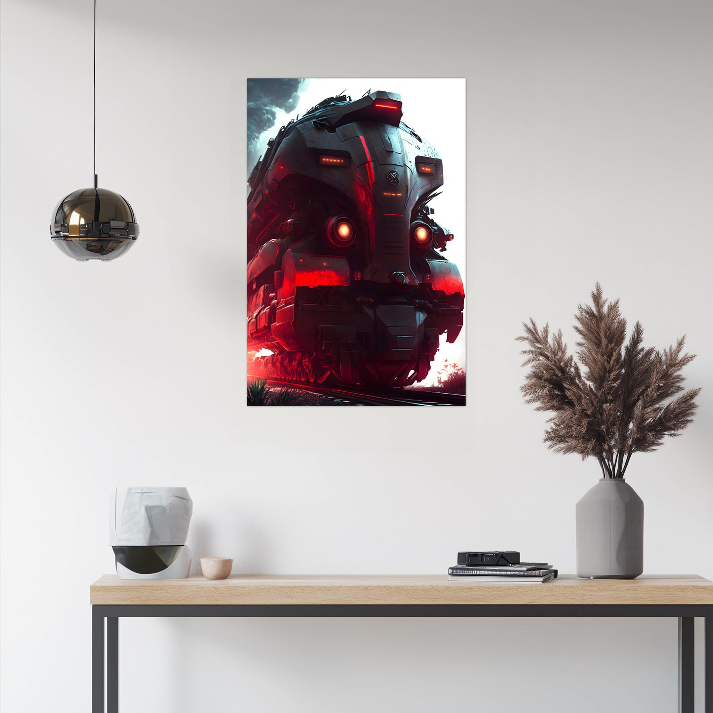 Dystopia Train Poster – Redstorm Vanguard | Awe-Inspiring Wall Art for Sci-Fi & Fantasy Train Enthusiasts | Unique and Exclusive Artwork