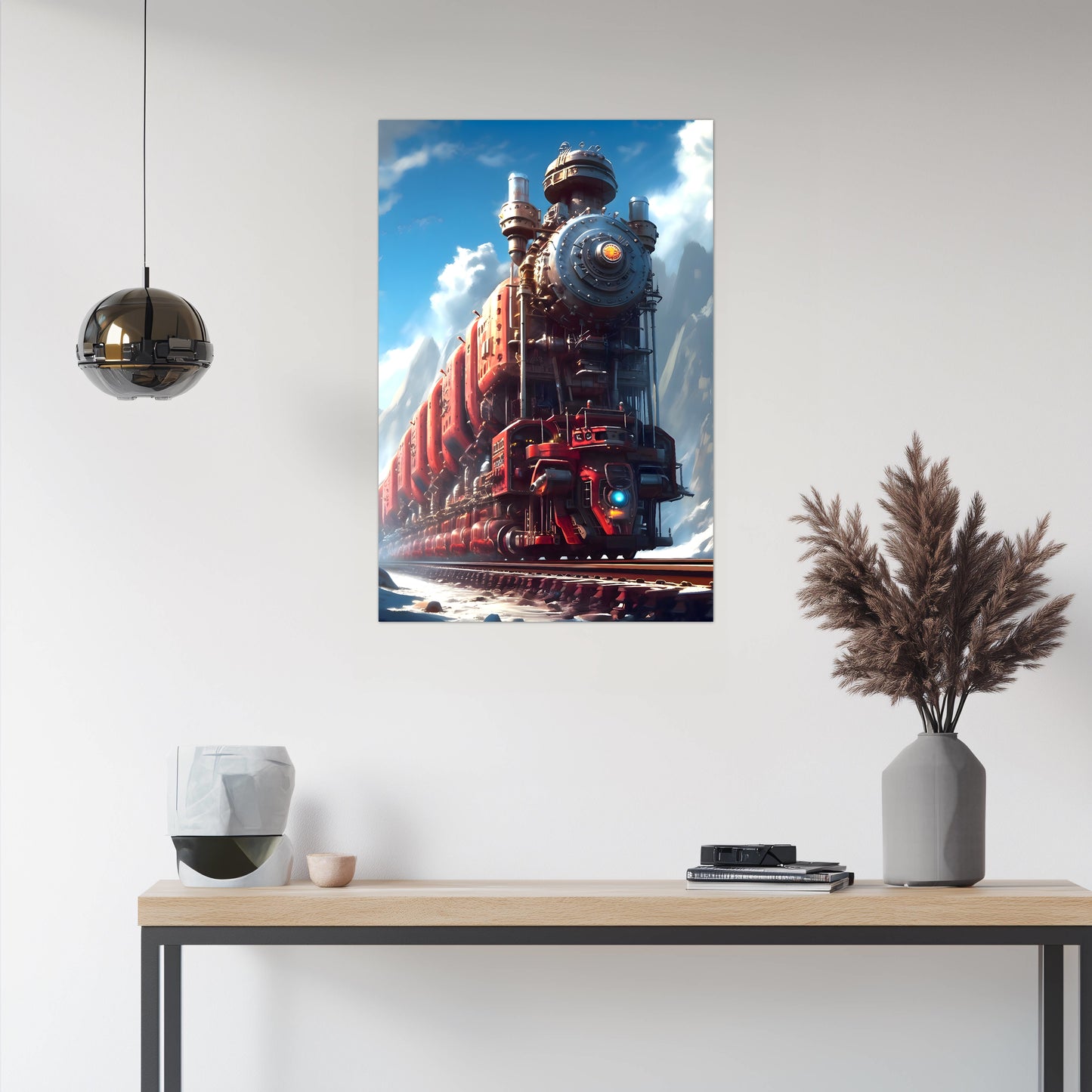 Post-Apocalyptic Train Poster – Colonial Colossus | Awe-Inspiring Wall Art for Sci-Fi & Fantasy Train Enthusiasts | Unique and Exclusive Artwork