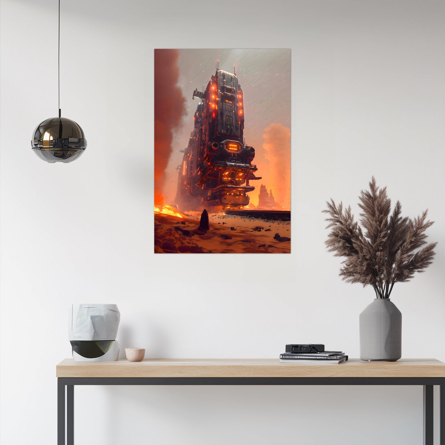 Wasteland Train Poster – Last Nomad | Awe-Inspiring Wall Art for Sci-Fi & Fantasy Train Enthusiasts | Unique and Exclusive Artwork