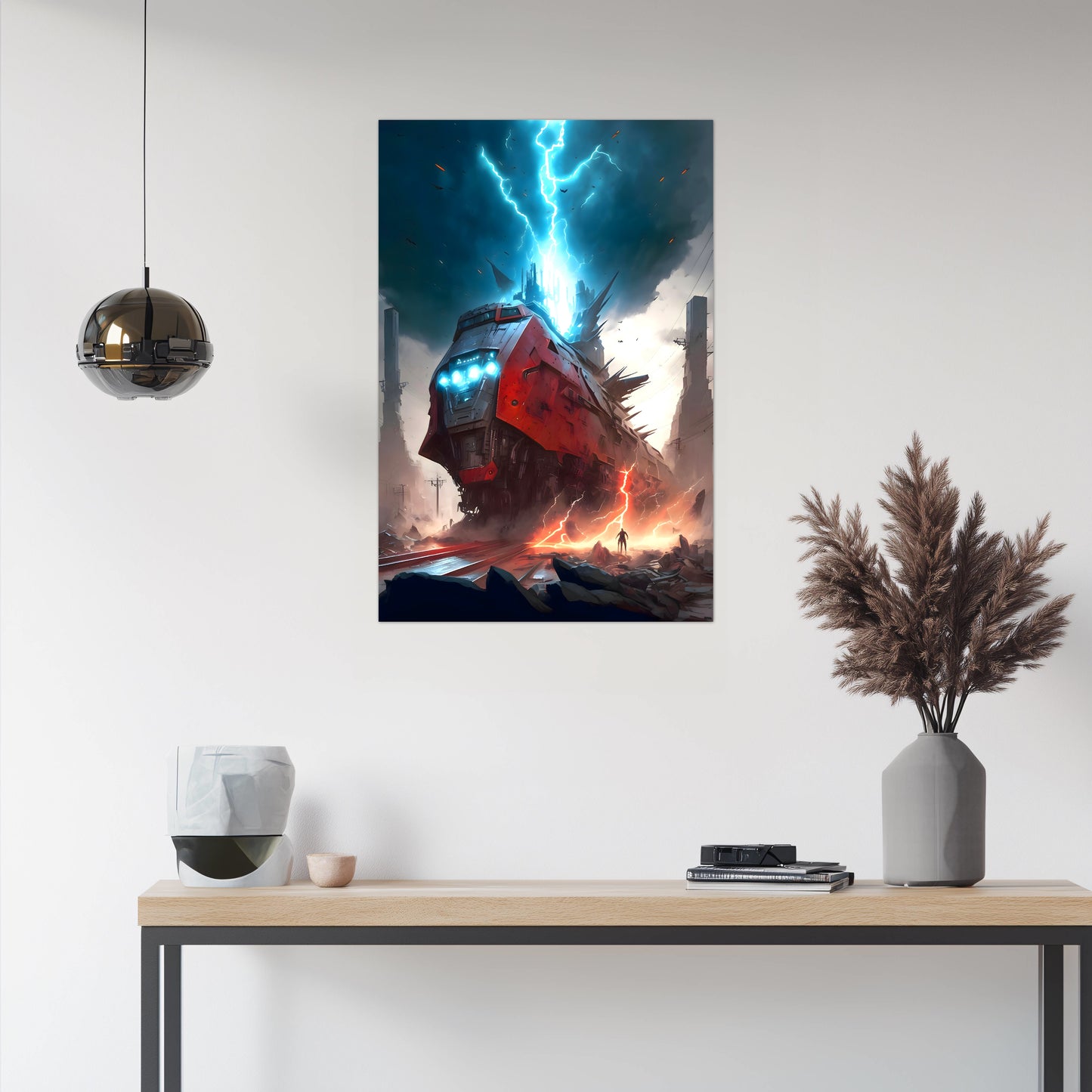 Wasteland Train Poster – Abaddon’s Wrath | Awe-Inspiring Wall Art for Sci-Fi & Fantasy Train Enthusiasts | Unique and Exclusive Artwork