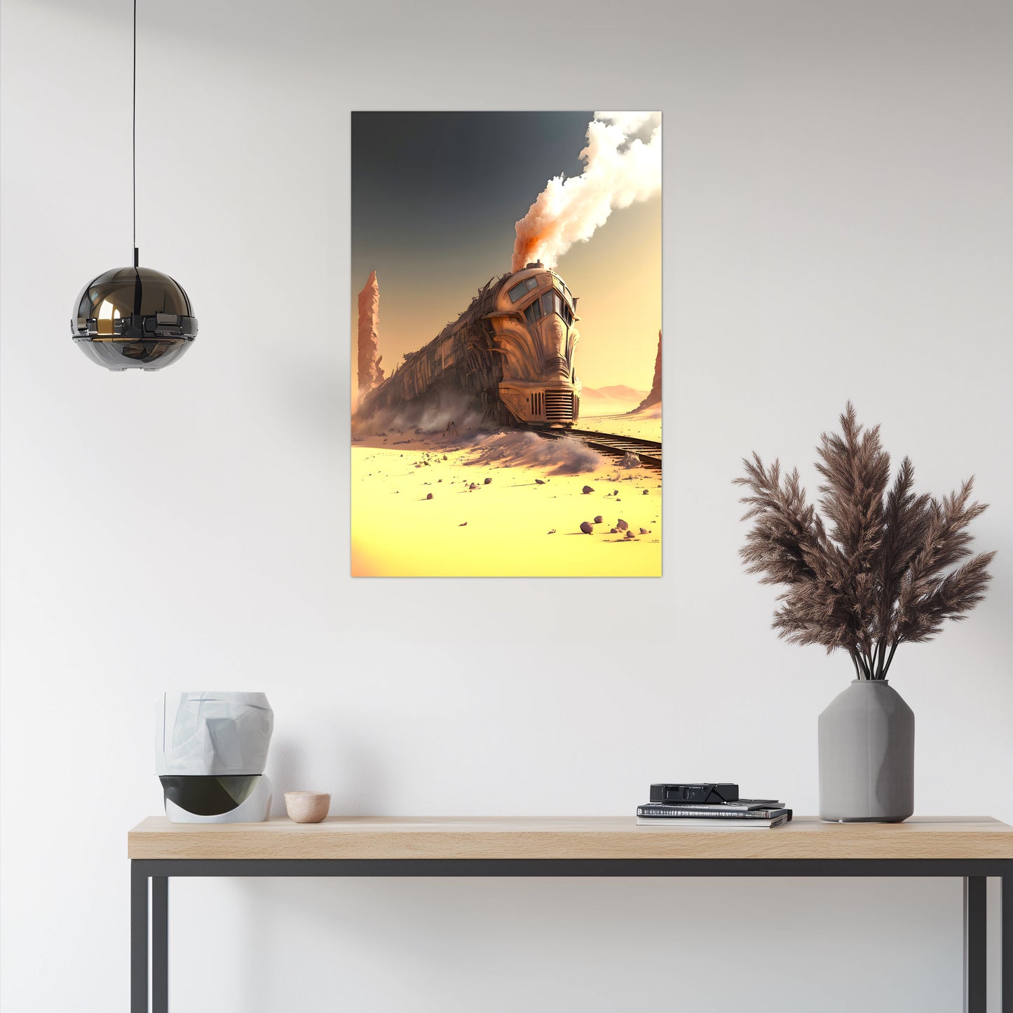 Wasteland Train Poster – The Sandpiercer | Awe-Inspiring Wall Art for Sci-Fi & Fantasy Train Enthusiasts | Unique and Exclusive Artwork