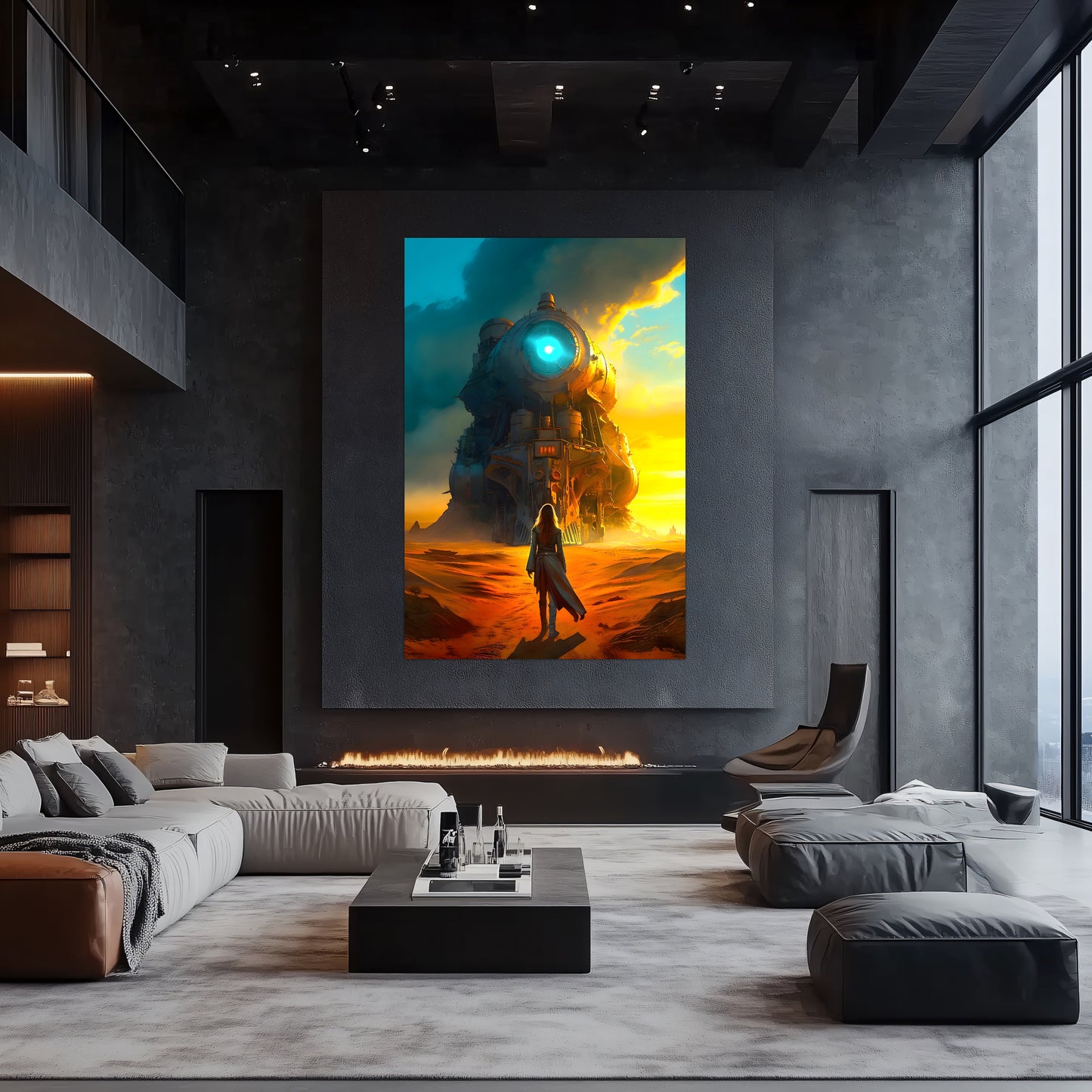 Steampunk Train Poster – Lost Ark | Awe-Inspiring Wall Art for Sci-Fi & Fantasy Train Enthusiasts | Unique and Exclusive Artwork