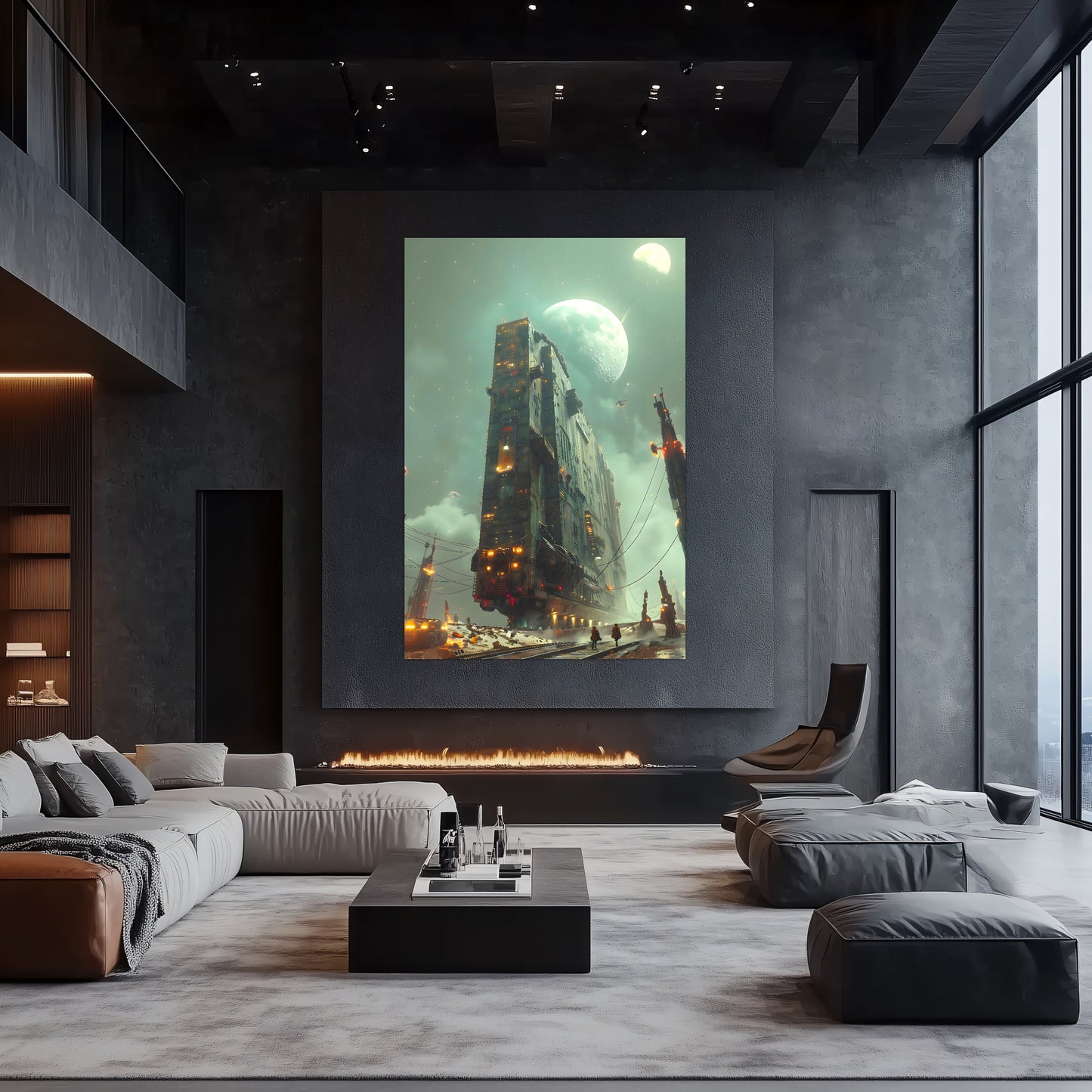 Dystopia Train Poster – The Moonbringer | Awe-Inspiring Wall Art for Sci-Fi & Fantasy Train Enthusiasts | Unique and Exclusive Artwork