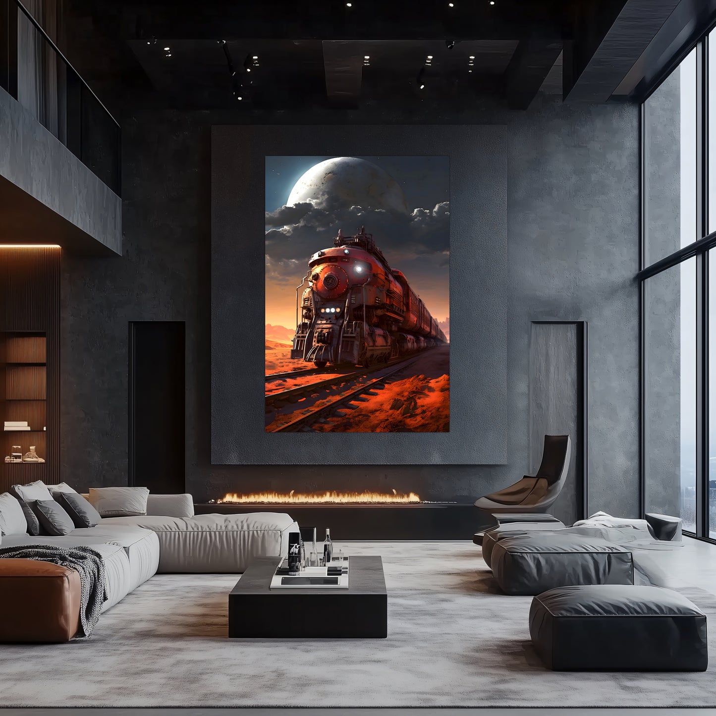 Wasteland Train Poster – Iron Wanderer | Awe-Inspiring Wall Art for Sci-Fi & Fantasy Train Enthusiasts | Unique and Exclusive Artwork