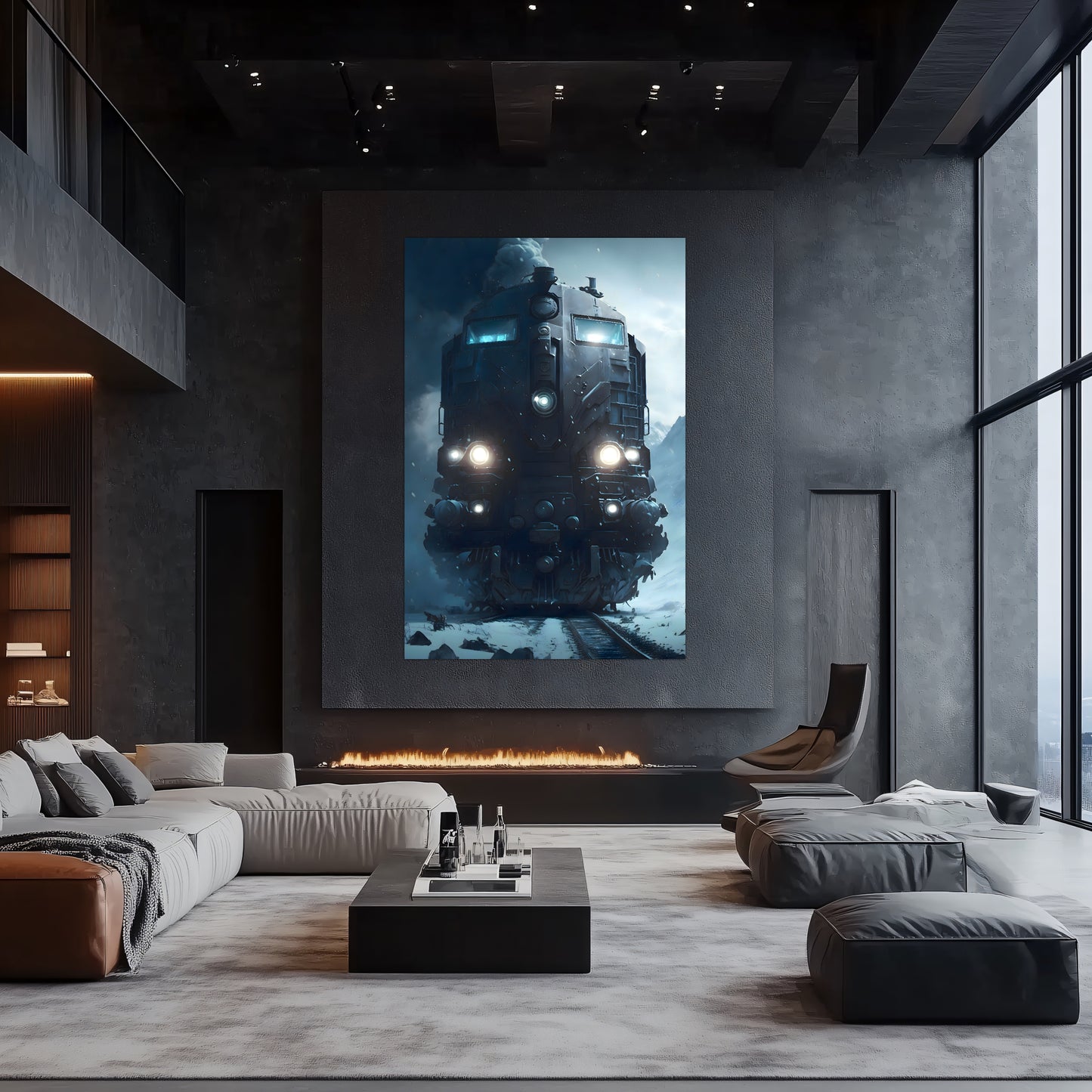 Diesel Train Poster – Frostbreaker Jugger | Awe-Inspiring Wall Art for Sci-Fi & Fantasy Train Enthusiasts | Unique and Exclusive Artwork