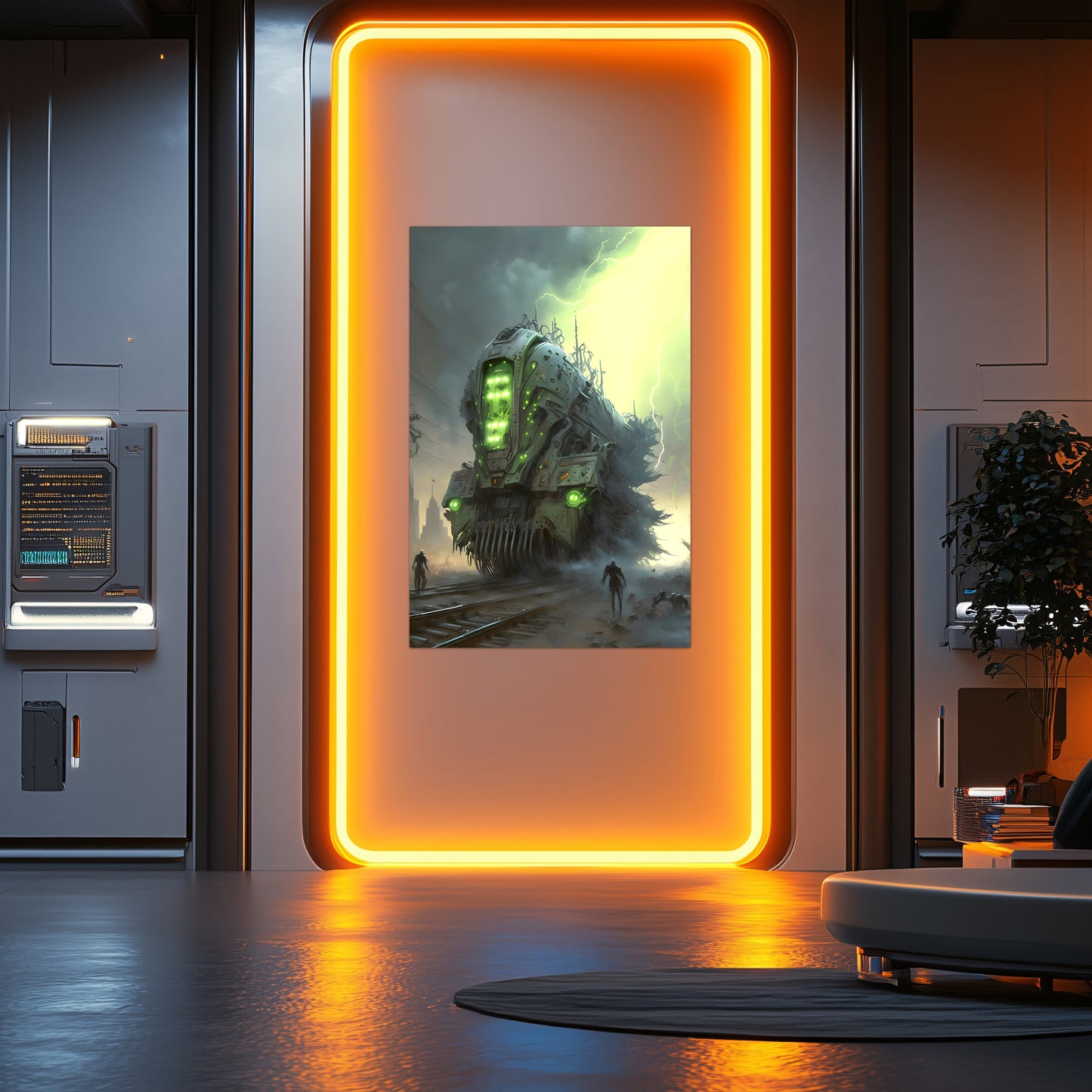 Zombie Train Poster – The Wraithcore Necrohauler | Awe-Inspiring Wall Art for Sci-Fi & Fantasy Train Enthusiasts | Unique and Exclusive Artwork