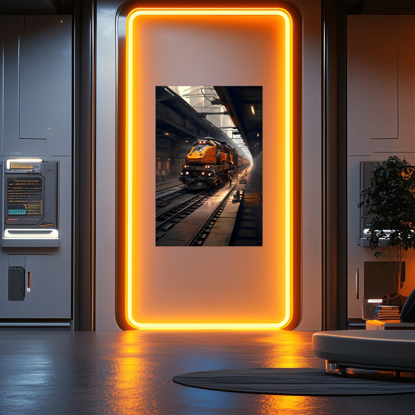 Diesel Train Poster – Blazerush Hauler | Awe-Inspiring Wall Art for Sci-Fi & Fantasy Train Enthusiasts | Unique and Exclusive Artwork