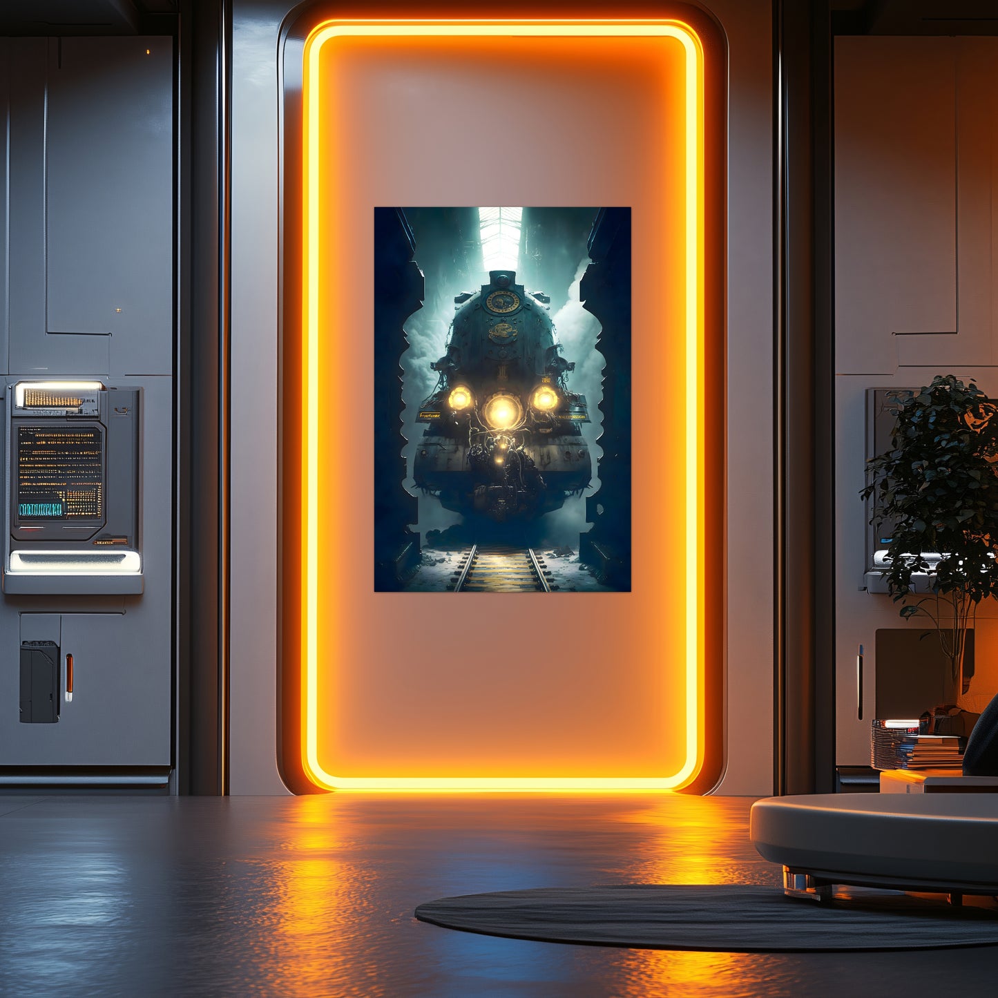 Diesel Train Poster – Tempus Imperator | Awe-Inspiring Wall Art for Sci-Fi & Fantasy Train Enthusiasts | Unique and Exclusive Artwork