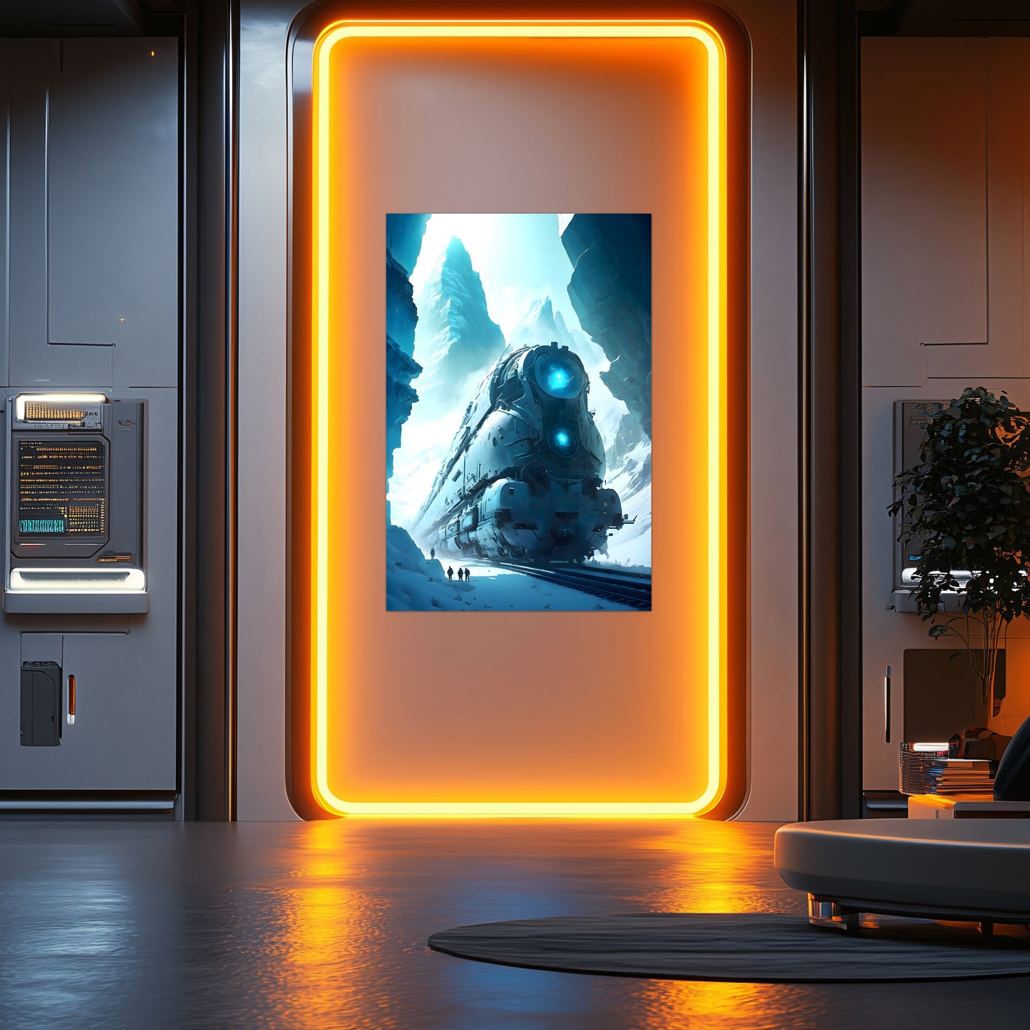 Post-Apocalyptic Train Poster – Icebreaker | Awe-Inspiring Wall Art for Sci-Fi & Fantasy Train Enthusiasts | Unique and Exclusive Artwork