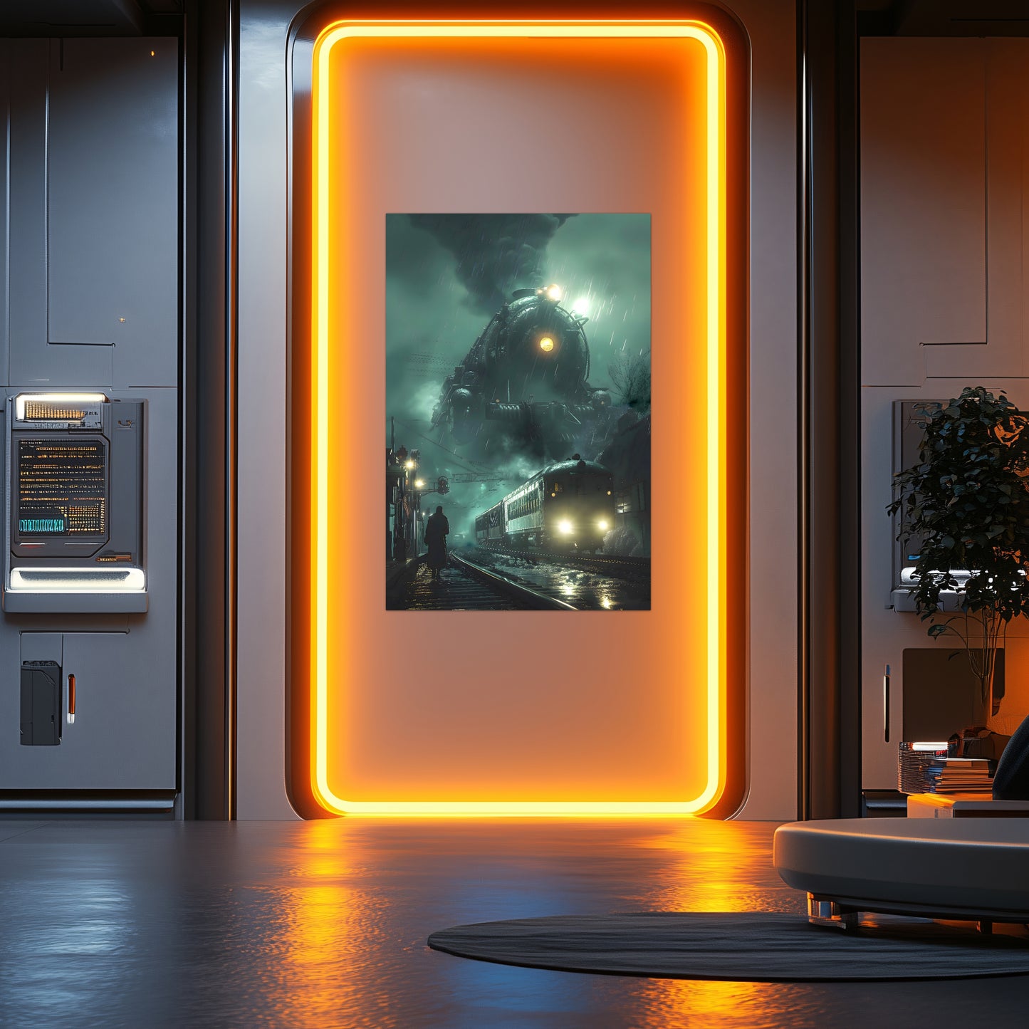 Fantasy Train Poster – Titan Wraith | Awe-Inspiring Wall Art for Sci-Fi & Fantasy Train Enthusiasts | Unique and Exclusive Artwork