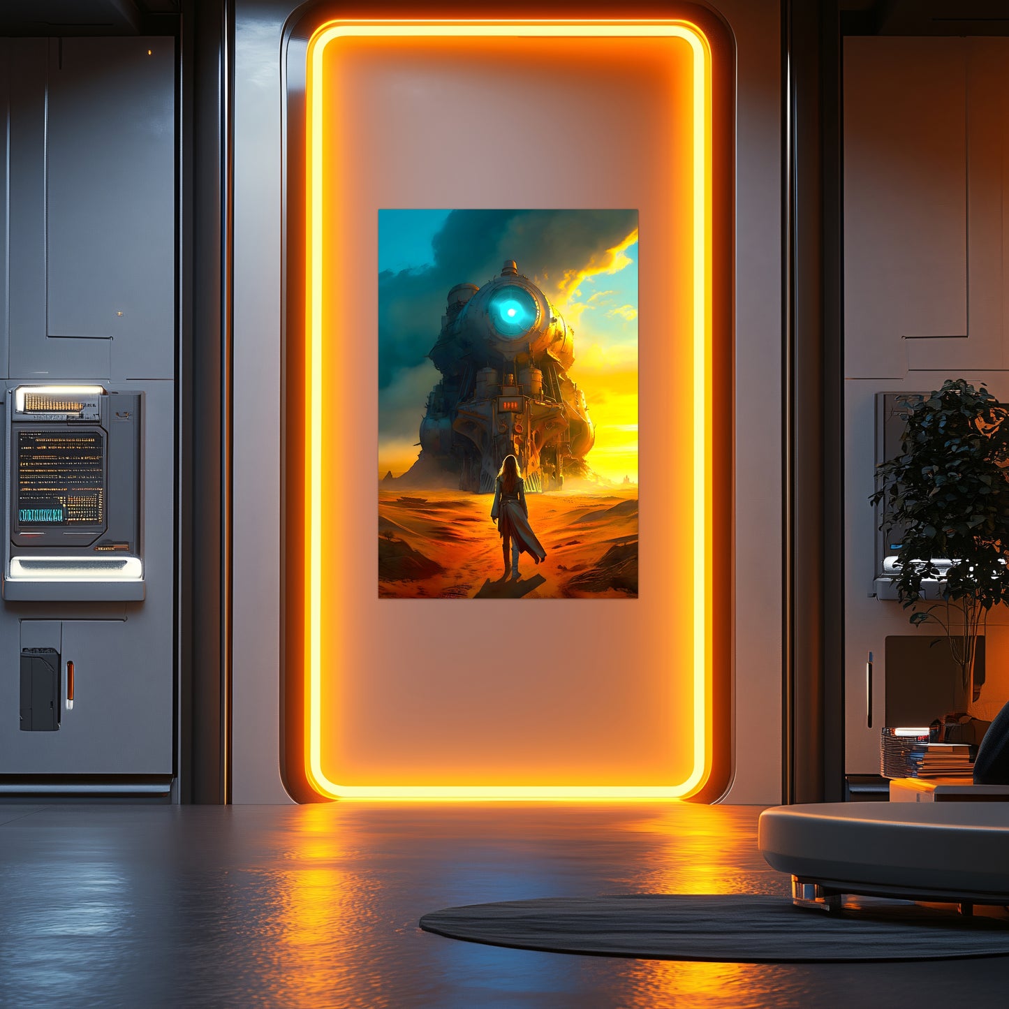 Steampunk Train Poster – Lost Ark | Awe-Inspiring Wall Art for Sci-Fi & Fantasy Train Enthusiasts | Unique and Exclusive Artwork